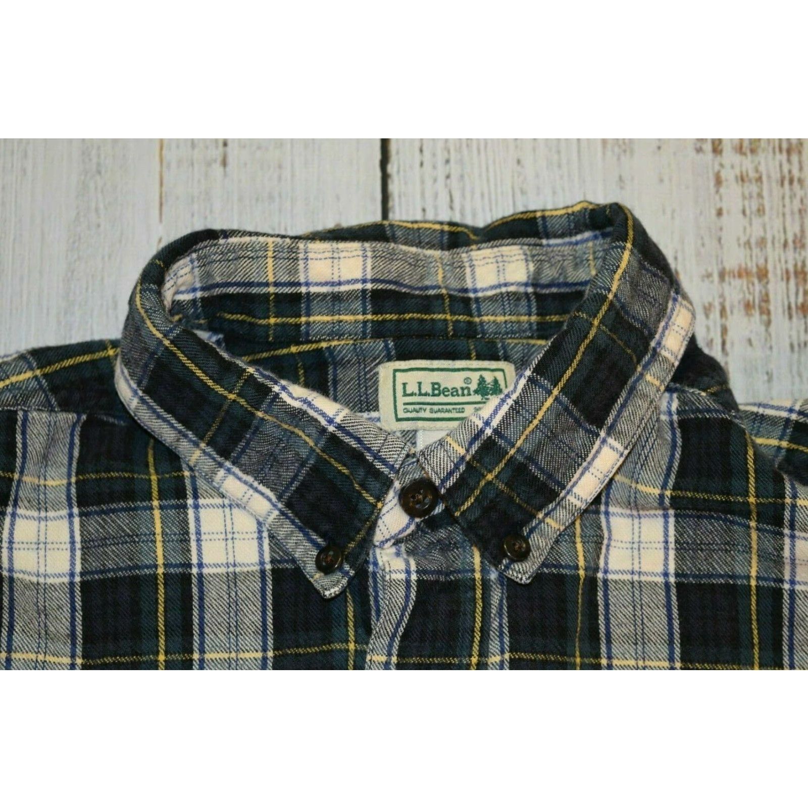 Vintage LL Bean Scotch Plaid Flannel Shirt Large Tall LT Green 100% Cotton Button-Up Shirt, Men, Vintage? No (adjust). Size US L / EU 52-54 / 3 - 6 Thumbnail