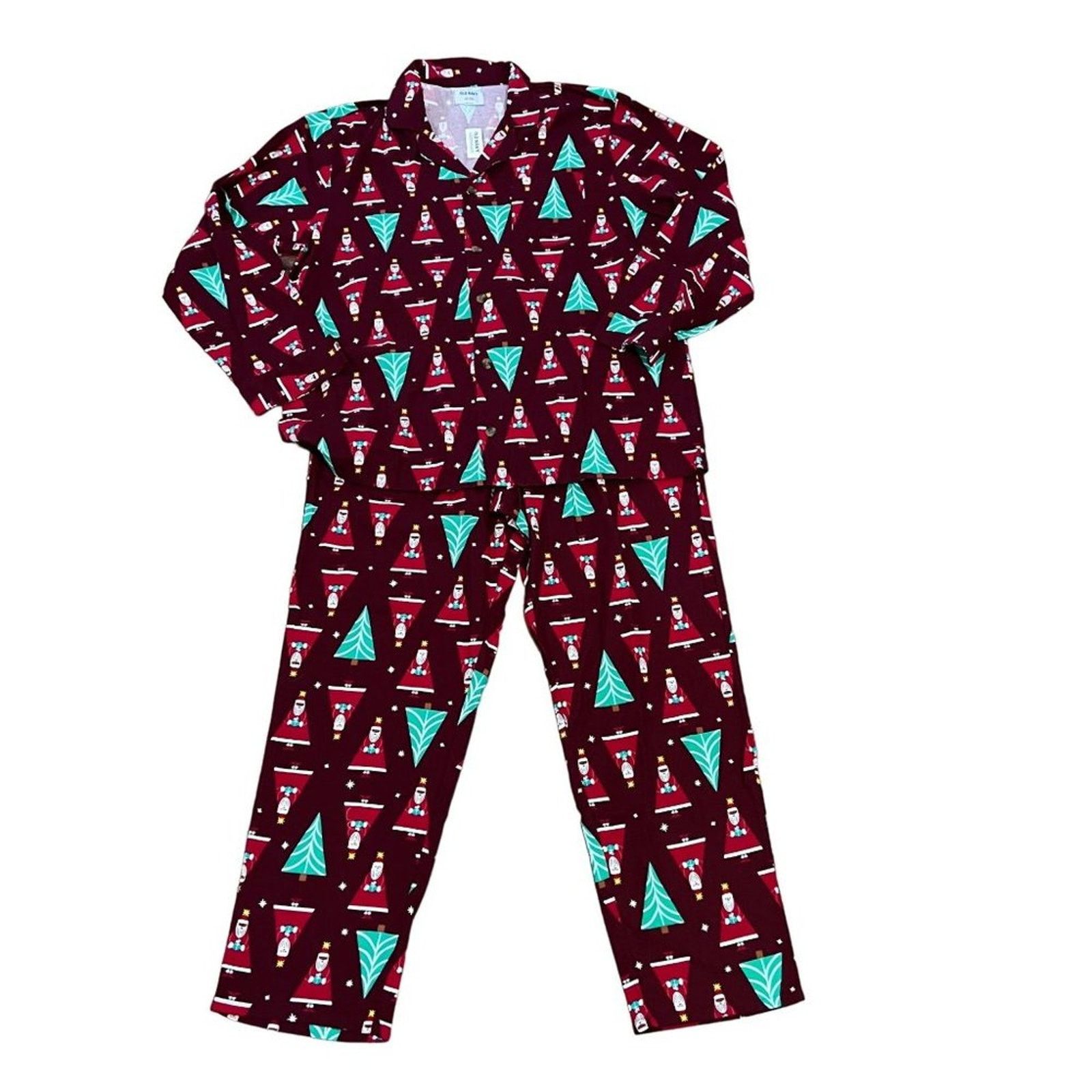 Old Navy Old Navy Santa In The House Printed Flannel Pajama Set Size ONE SIZE - 2 Thumbnail