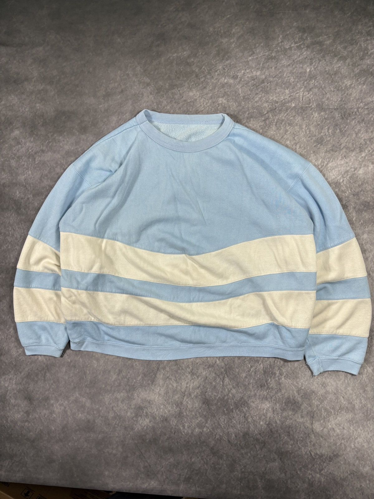 Vintage 80s Vintage Sweatshirt Crewneck Pullover Striped Cropped Size US S / EU 44-46 / 1 - 2 Thumbnail
