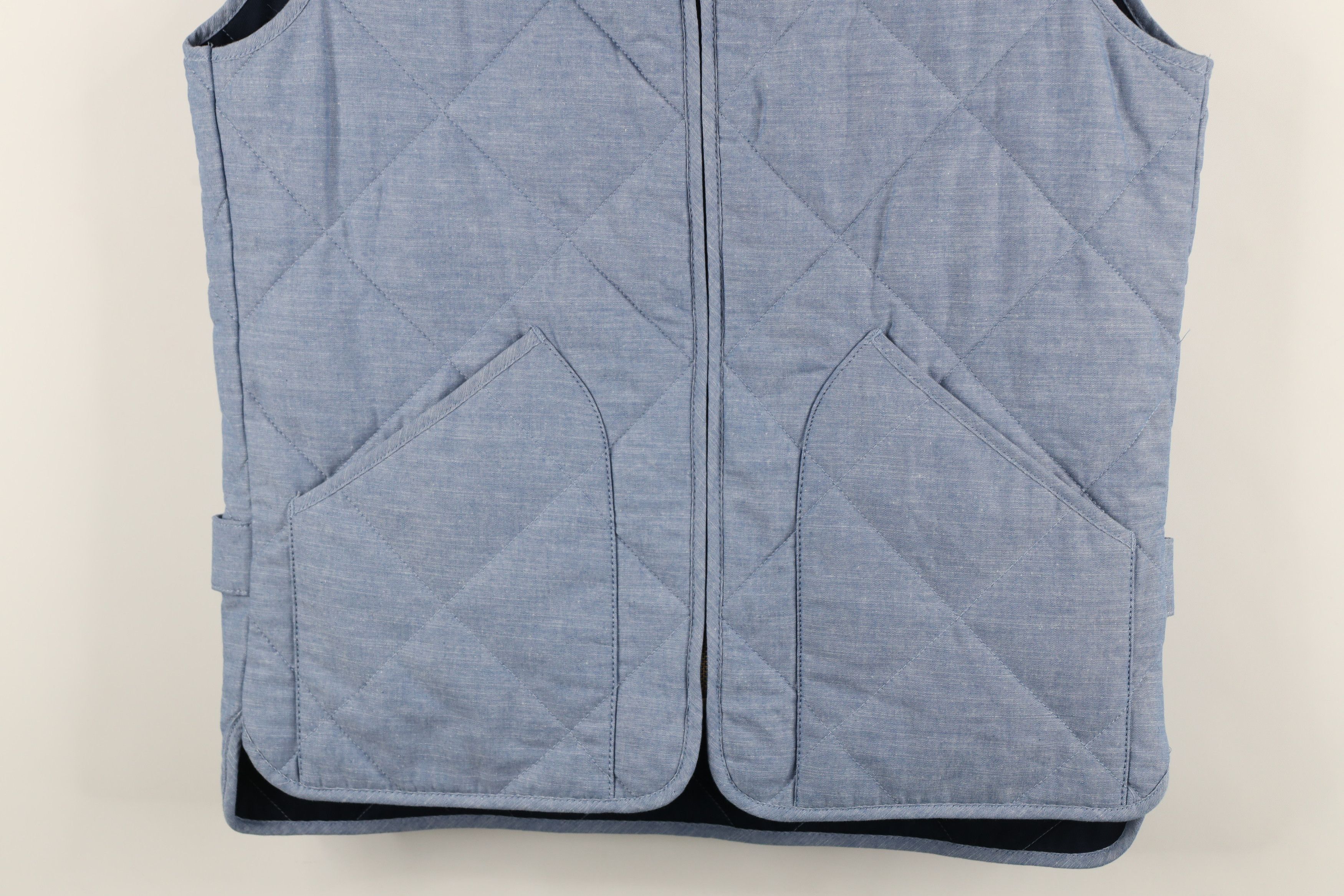 J.Crew × Vintage J Crew Chambray Quilted Full Zip Puffer Vest Jacket Blue Size US S / EU 44-46 / 1 - 3 Thumbnail