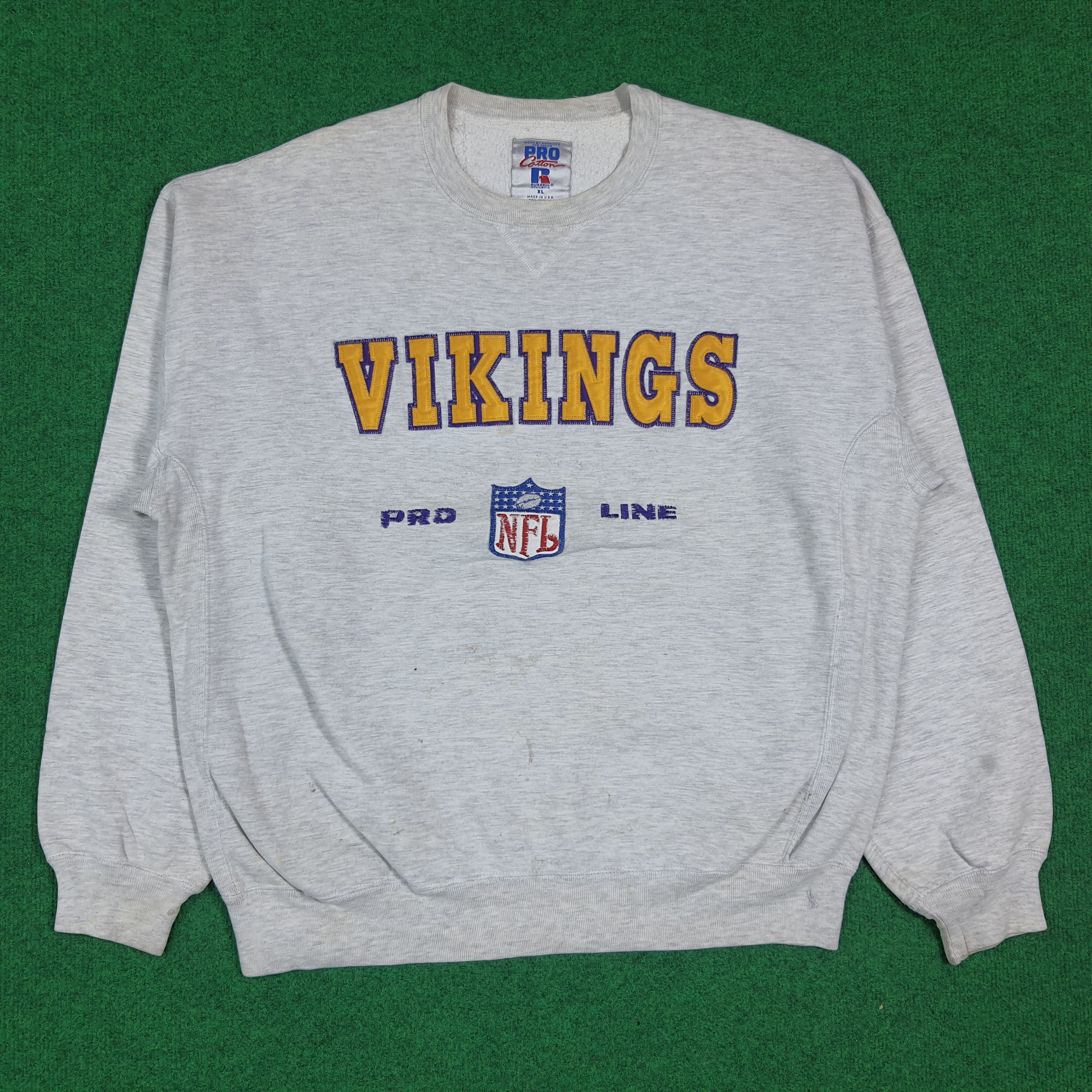 Russell Athletic Vintage 90s NFL Russell Minnesota Vikings Sweatshirt C286N2 Size US XL / EU 56 / 4 - 1 Thumbnail
