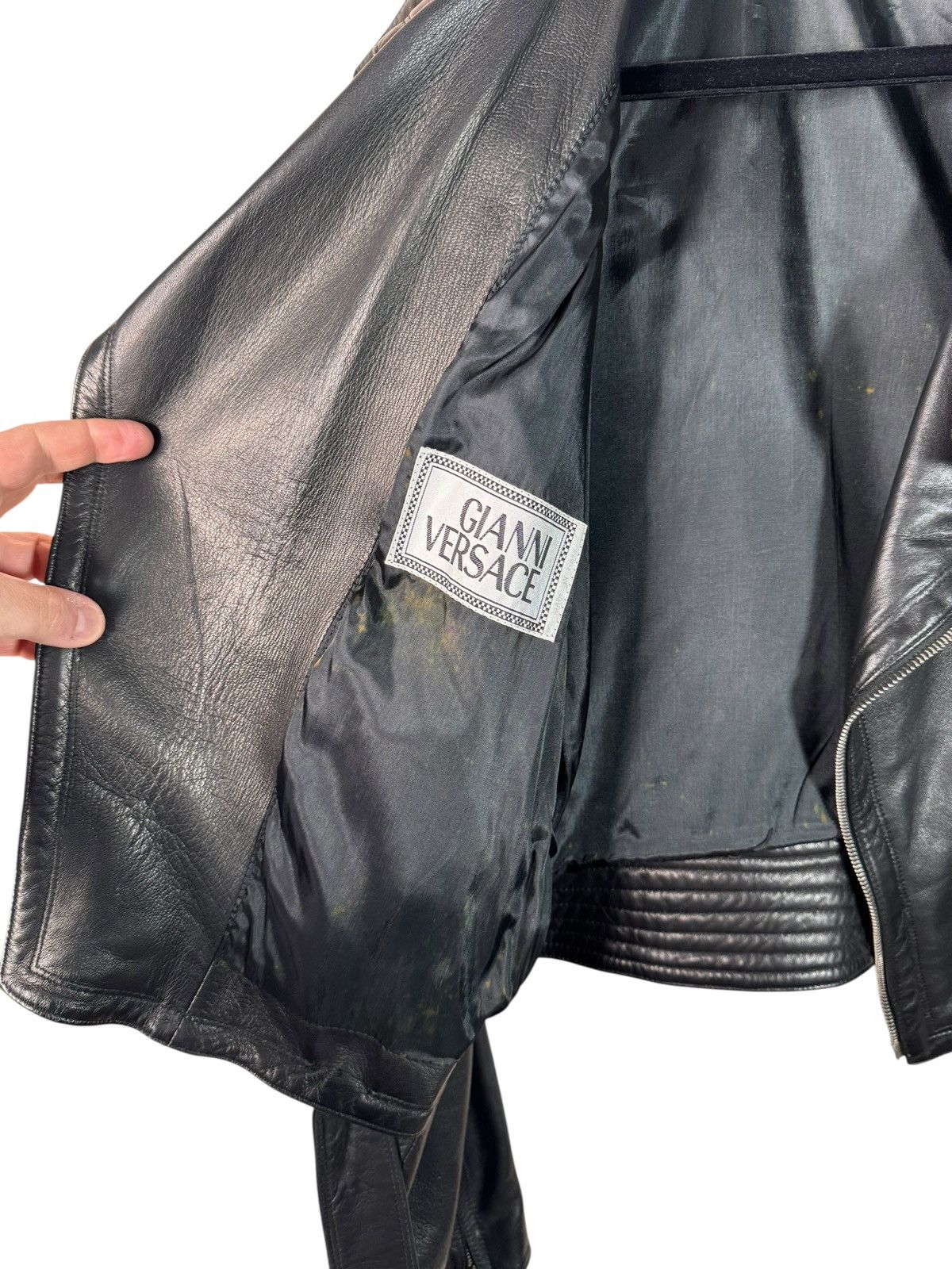 Versace Gianni Versace SS 94 leather Medusa safety pin biker jacket Size M / US 6-8 / IT 42-44 - 4 Thumbnail