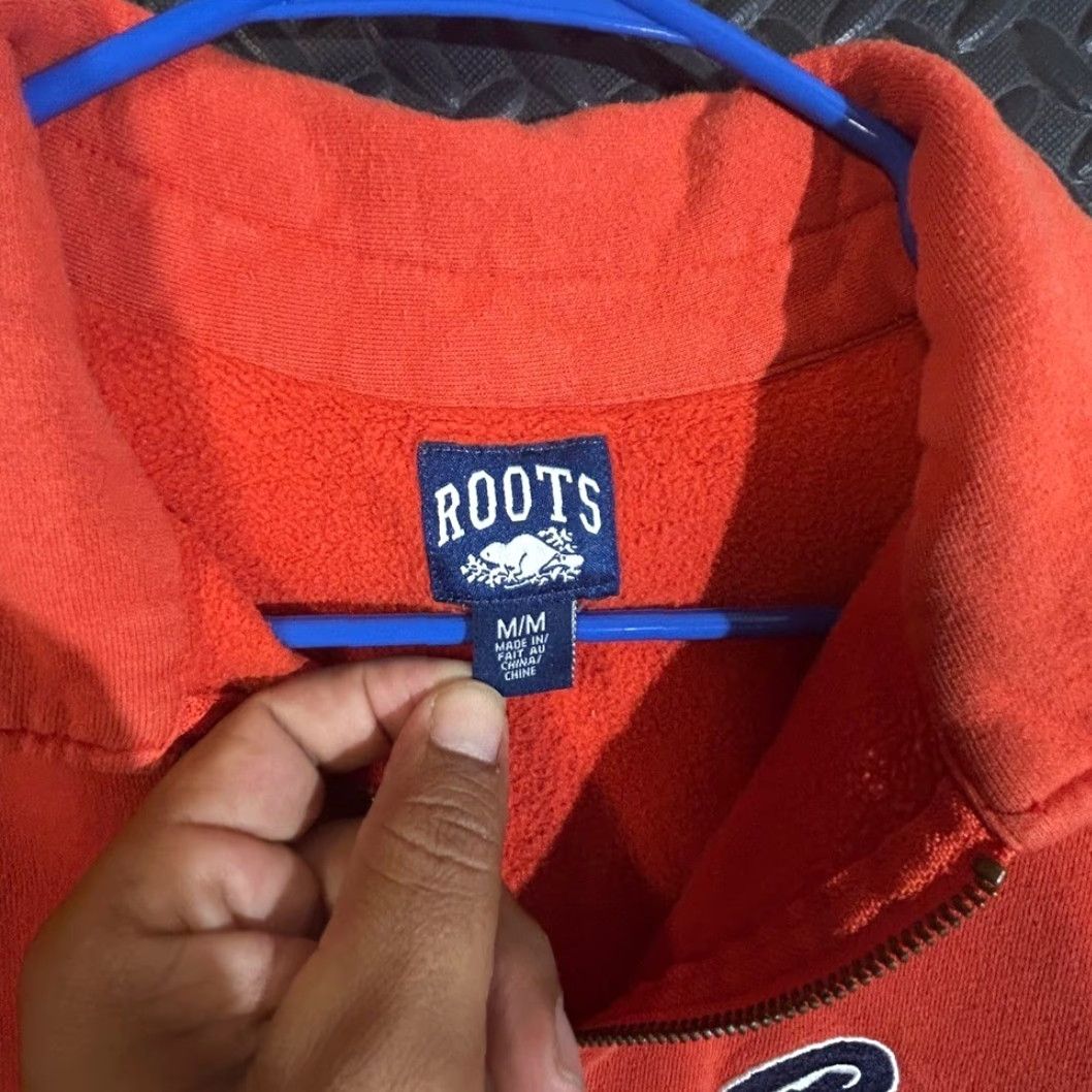 Roots VINTAGE Roots Canada Orange Logo 1/4 Zip Pullover Mens Size Medium Sweater Shirt Size US M / EU 48-50 / 2 - 2 Thumbnail
