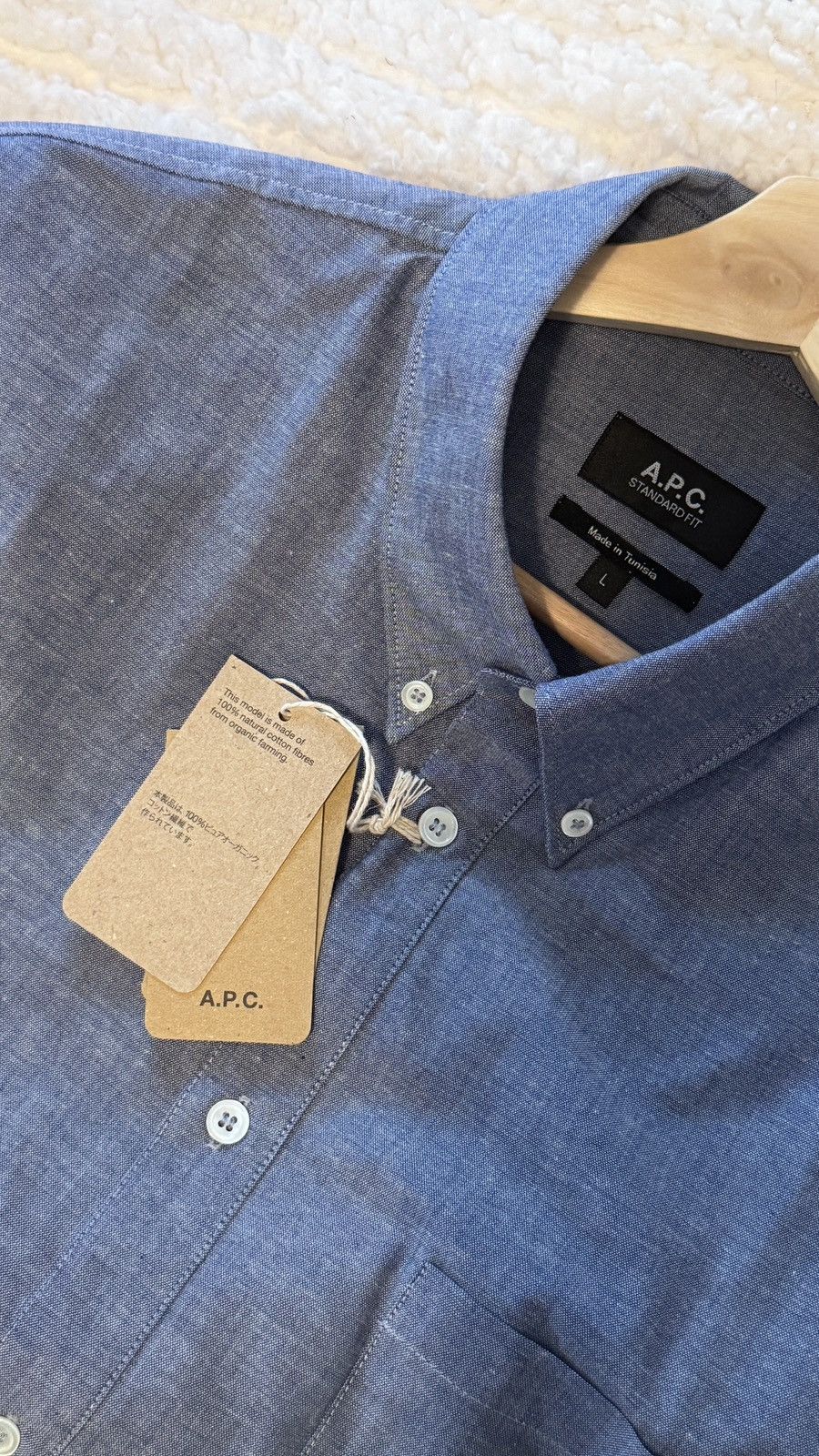 A.P.C. A.P.C. Blue Edouard Shirt Size US L / EU 52-54 / 3 - 2 Thumbnail