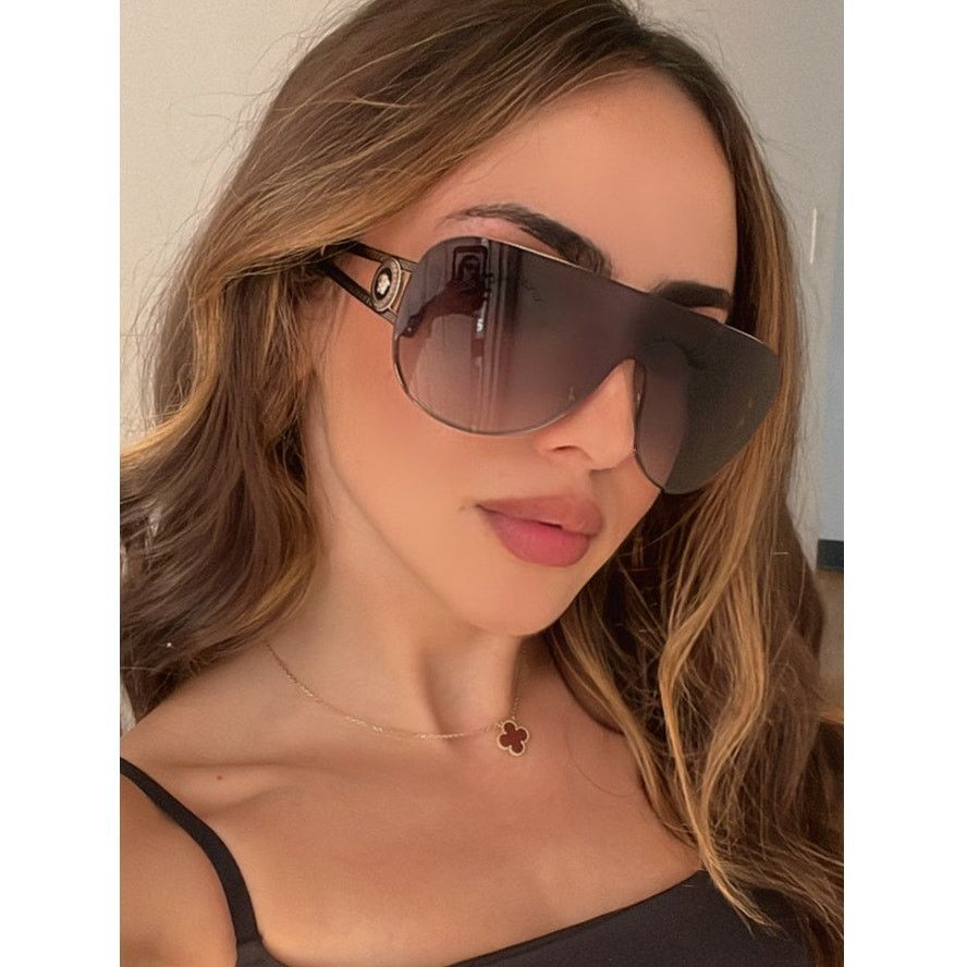 Versace NEW Versace VE2166 Gold Mask Shield Sunglasses Size ONE SIZE - 1 Thumbnail