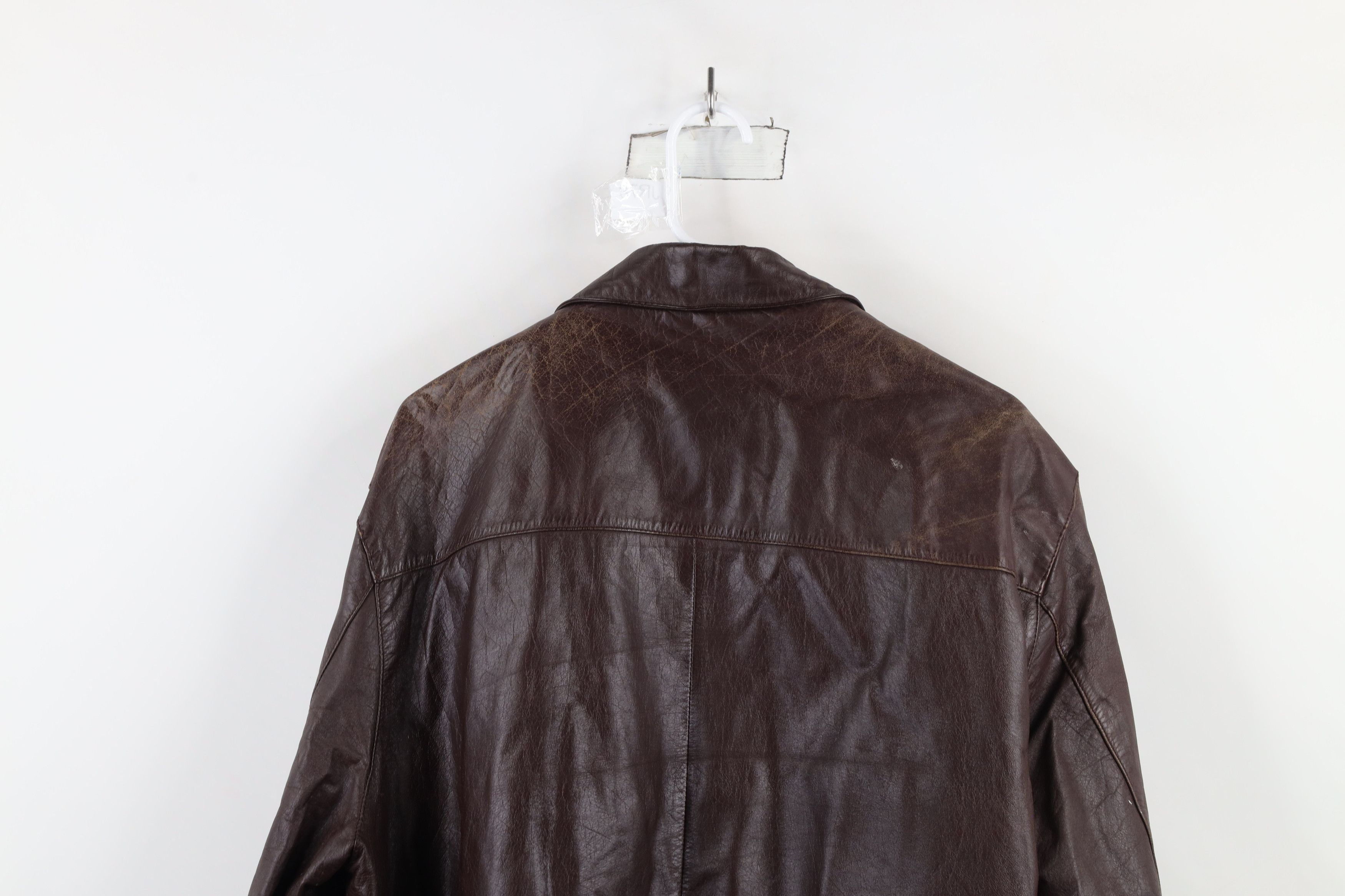 Vintage Vintage 80s 90s Streetwear Leather Bomber Jacket Oxblood Size US XXL / EU 58 / 5 - 13 Thumbnail