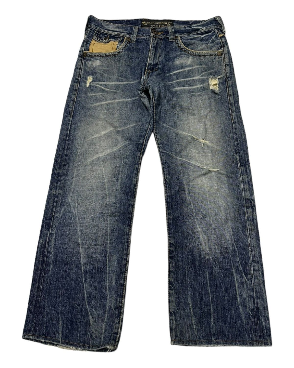 Hysteric Glamour × Japanese Brand 🔥BAGGY JEANS BACK NUMBER DISTRESS DENIM JEANS Size US 32 / EU 48 - 1 Thumbnail