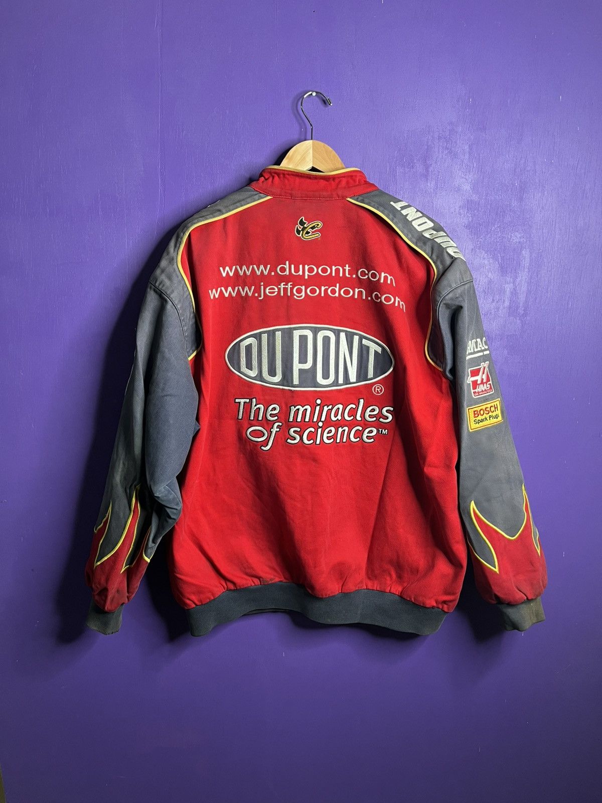 NASCAR × Vintage Vintage 90s NASCAR OUPOINT flame sleeve racing jacket Size US XL / EU 56 / 4 - 2 Thumbnail