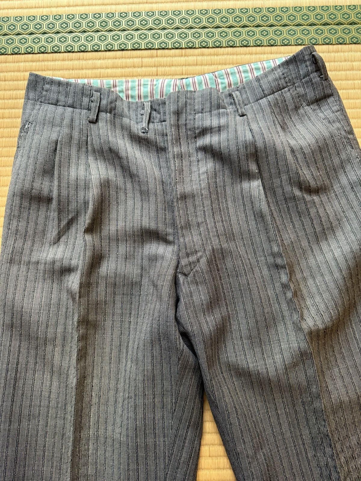 Other Japanese Summer Suiting / Yukata Texture Pinstripe Slacks Size US 33 - 2 Thumbnail