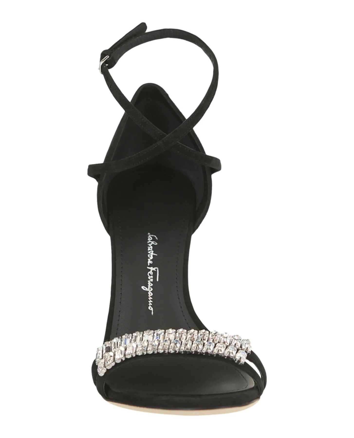 Salvatore Ferragamo o1y0426 Slingback Sandals in Black/Silver Size US 7 / IT 37 - 4 Thumbnail