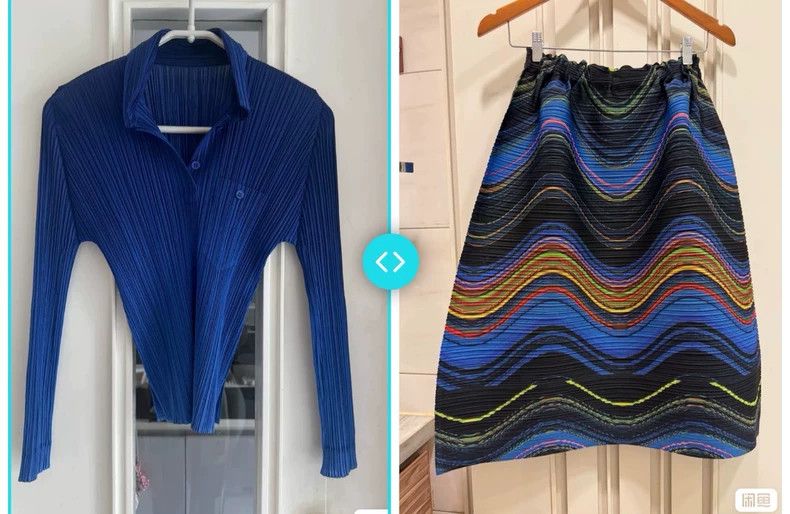 Issey Miyake Issey Miyake size:3 Blue pleated long-sleeved shirt Size M / US 6-8 / IT 42-44 - 2 Thumbnail