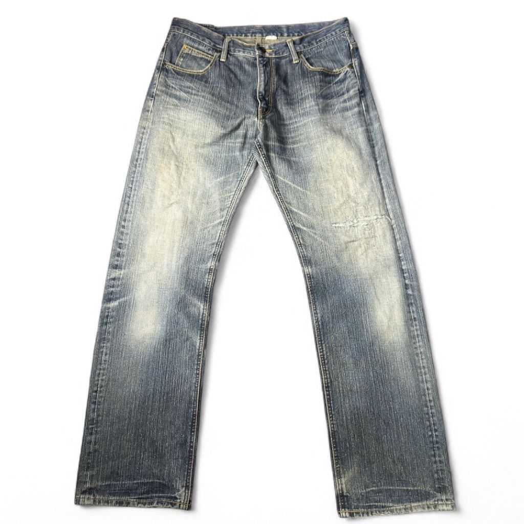 Denim & Co. 🔥🇯🇵 Vintage 90s Japanese Lee Distressed Light Wash Denim Size US 34 / EU 50 - 1 Thumbnail