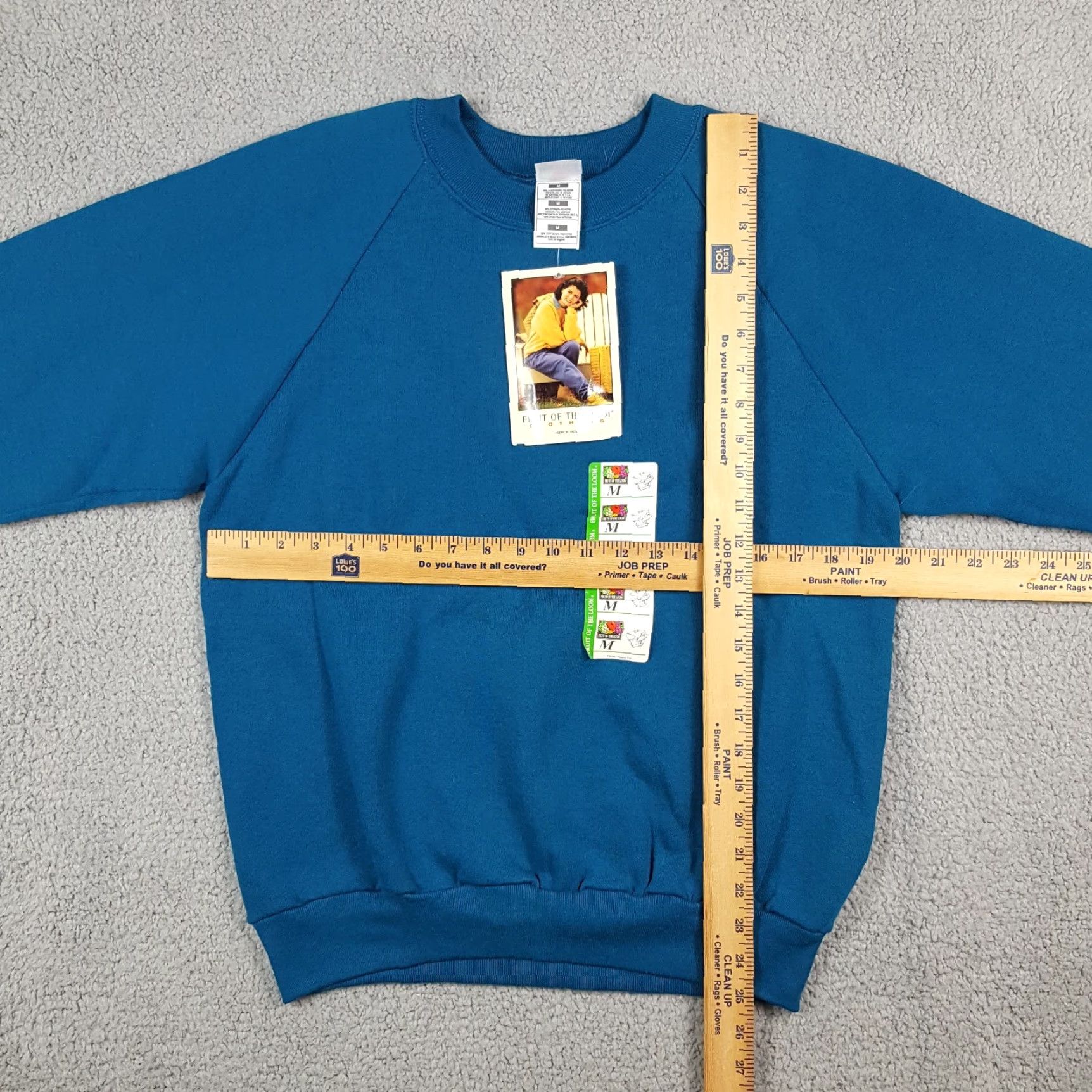 Fruit Of The Loom VINTAGE 90s Plain Blank Fleece Raglan Womens Medium Crewneck Sweatshirt Pullover Nike? Size M / US 6-8 / IT 42-44 - 8 Thumbnail