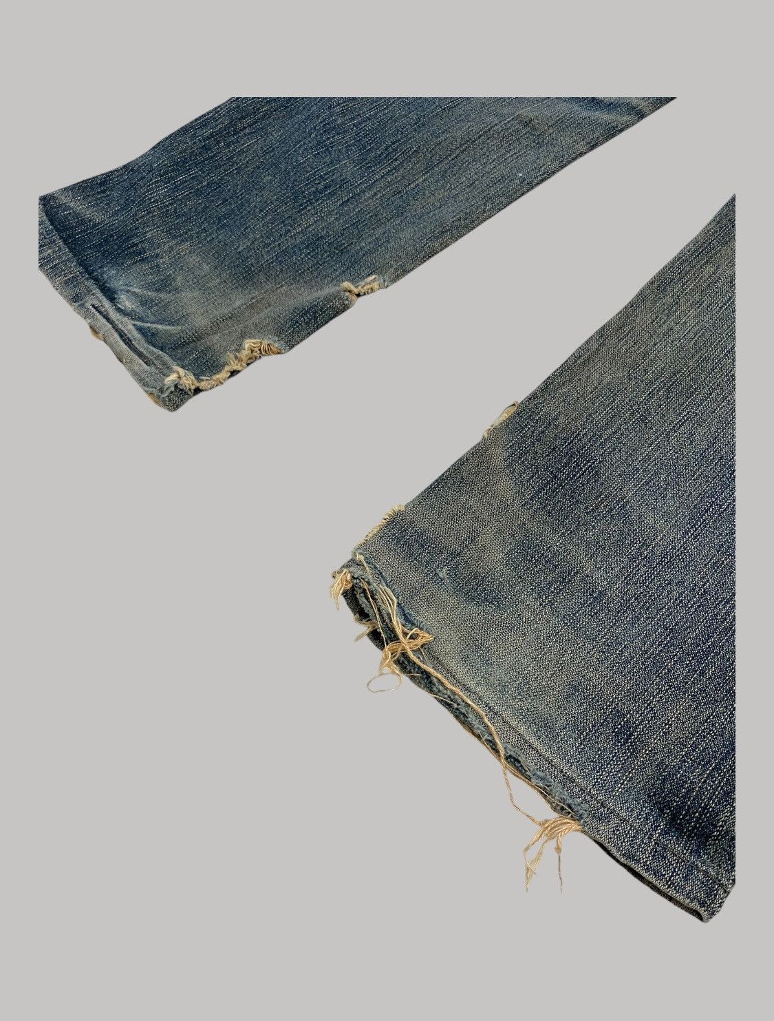 Japanese Brand × Wrangler Wrangler Denim Mud Washed Whisker Distressed Loose Fit Size US 30 / EU 46 - 14 Thumbnail