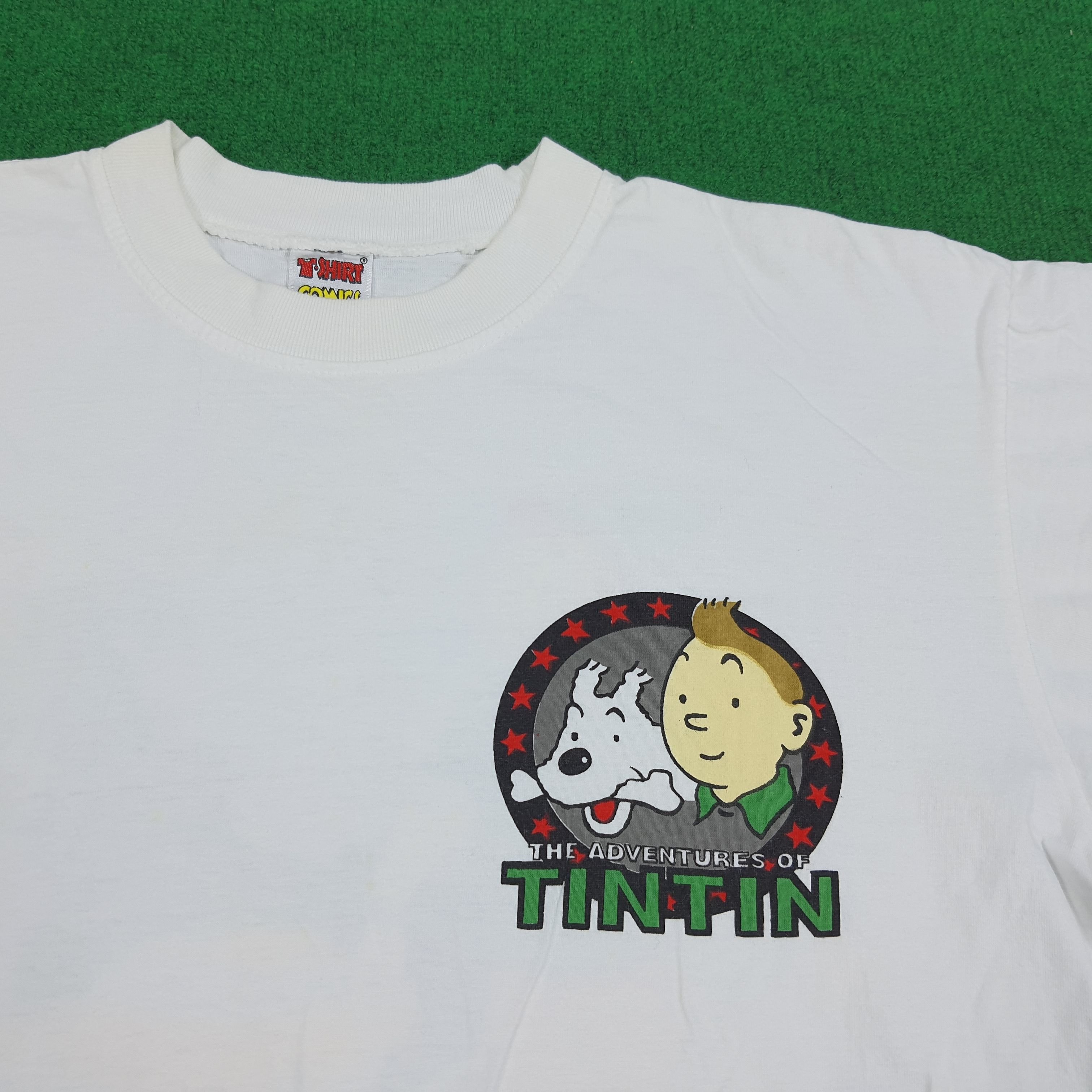 Cartoon Network × Vintage Vintage 90s Comics The Adventure of TinTin and Snowy Tshirt Size US L / EU 52-54 / 3 - 4 Thumbnail