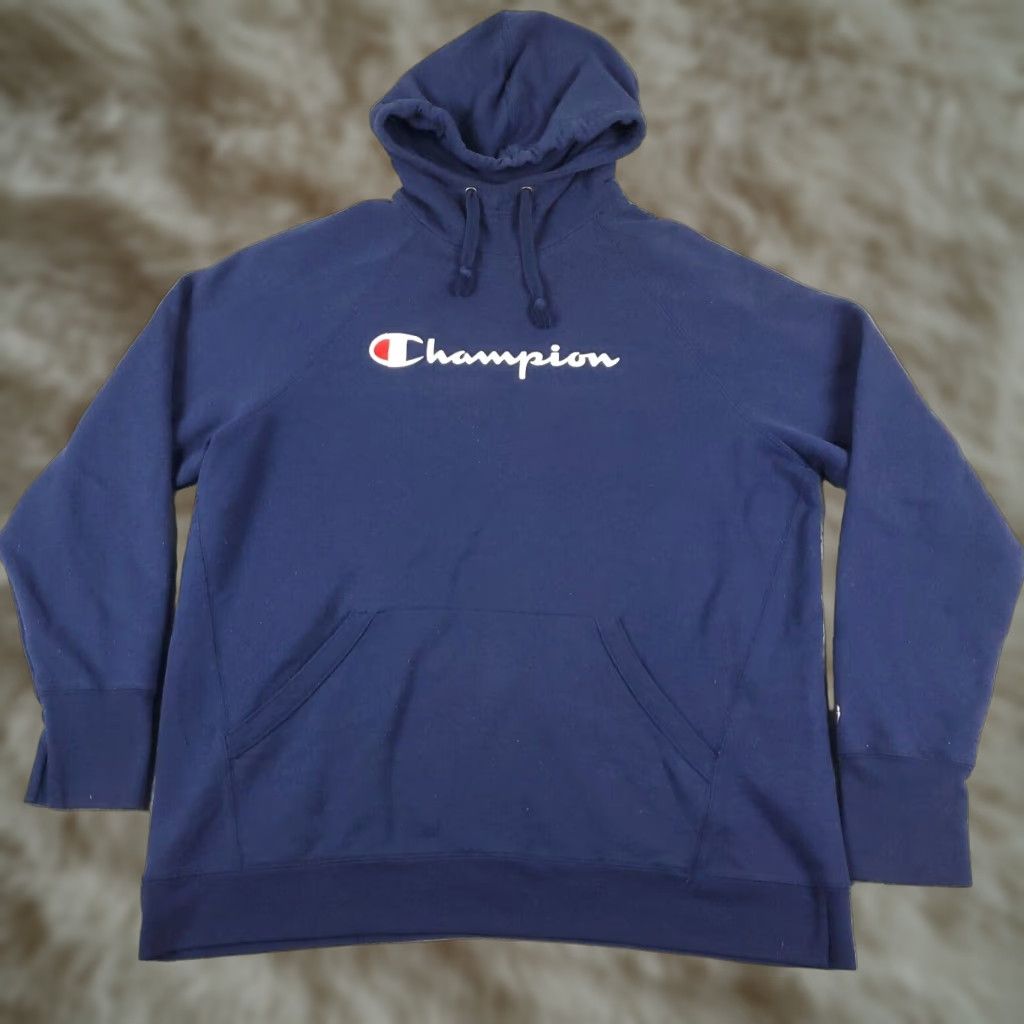 Champion Champion Hoodie Womens XL Blue Cotton Blend Pullover Sweatshirt Size XL / US 12-14 / IT 48-50 - 1 Thumbnail