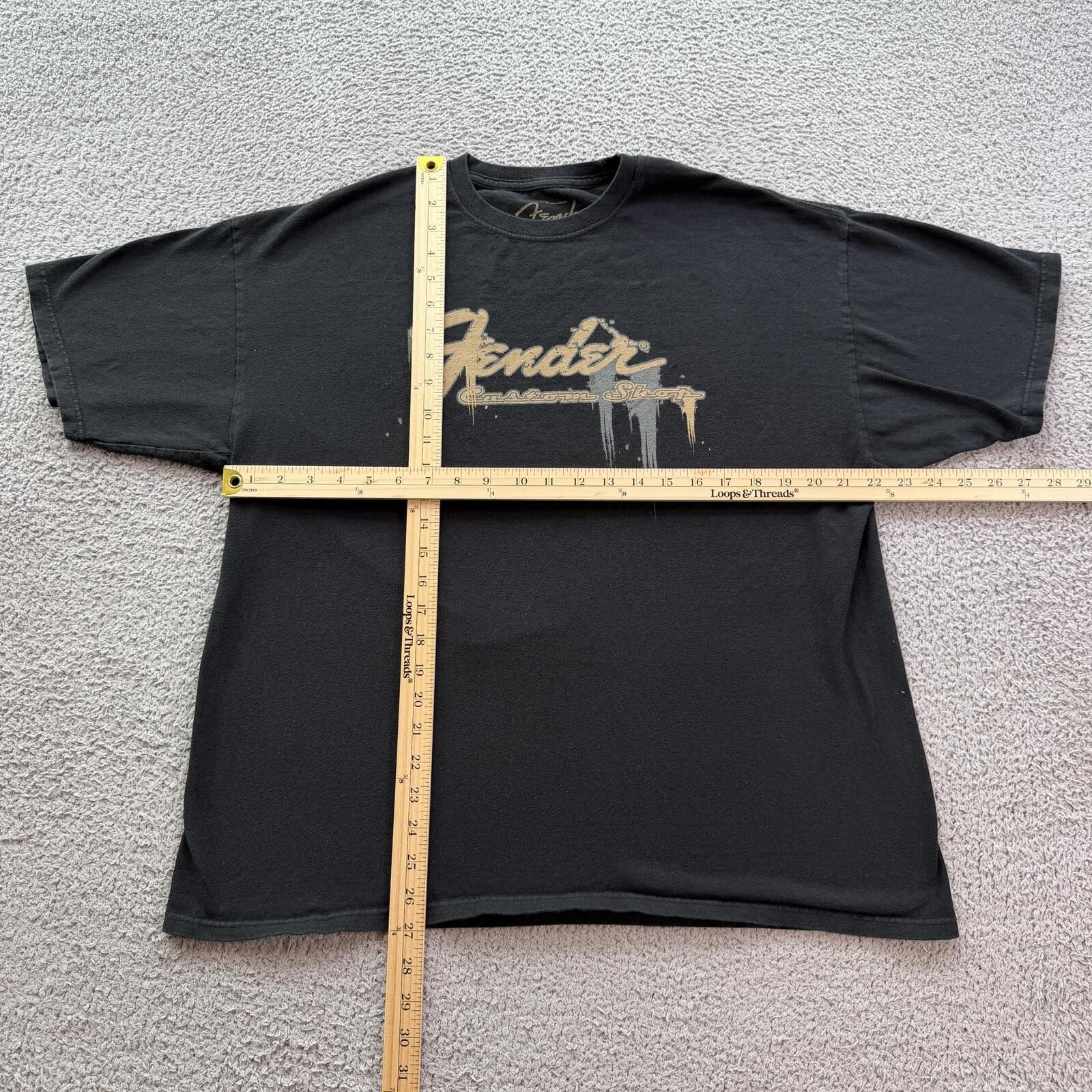 Fender Fender Custom Shop Guitar T Shirt Black Grunge Rock Band Tee Size US XL / EU 56 / 4 - 3 Thumbnail