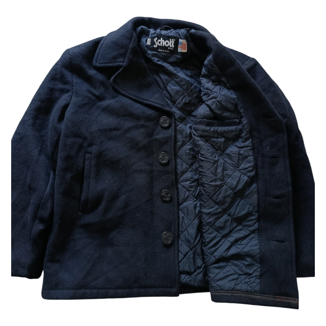 Schott Vintage Schott NYC 756 wool pea coat jacket Size US L / EU 52-54 / 3 - 3 Thumbnail
