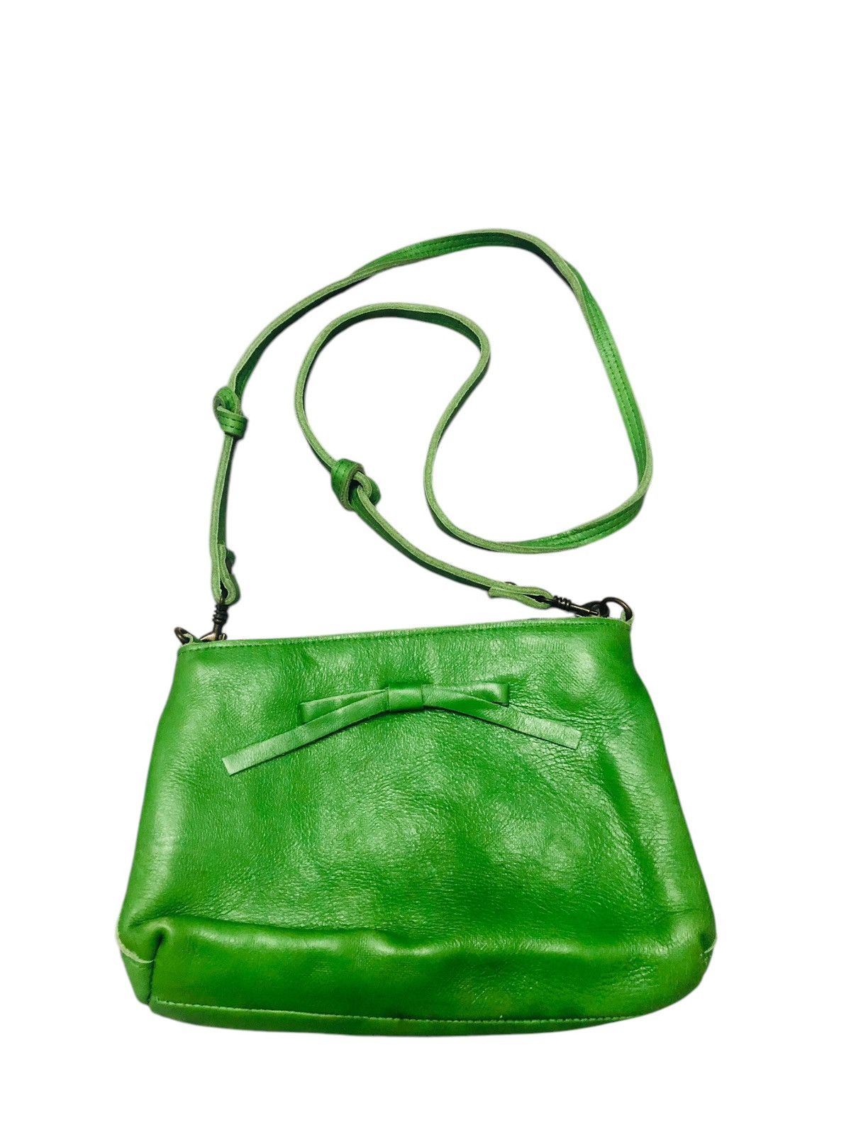 Japanese Brand Pure leather green sling bag Size ONE SIZE - 1 Thumbnail