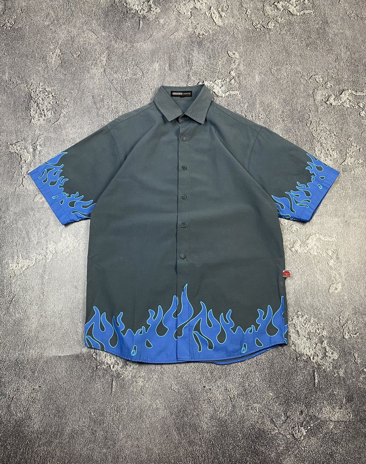 Vintage Vintage 00s Flame Biker 2000s Vibe Shirt Size US S / EU 44-46 / 1 - 1 Thumbnail