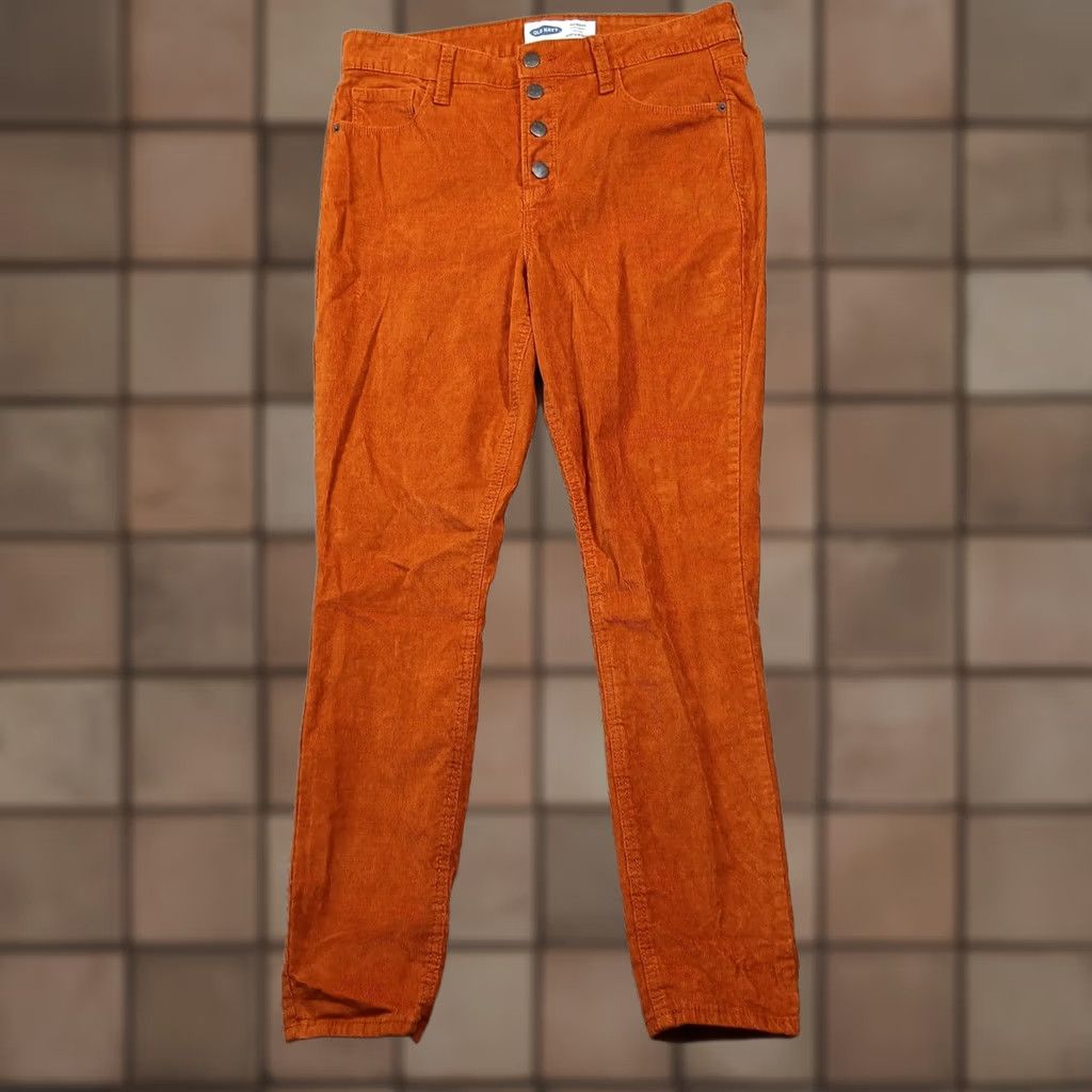 Old Navy Old Navy Rockstar Pants Size 12 Orange High Rise Super Skinny Corduroy Women's Size 34" / US 12 / IT 48 - 1 Thumbnail