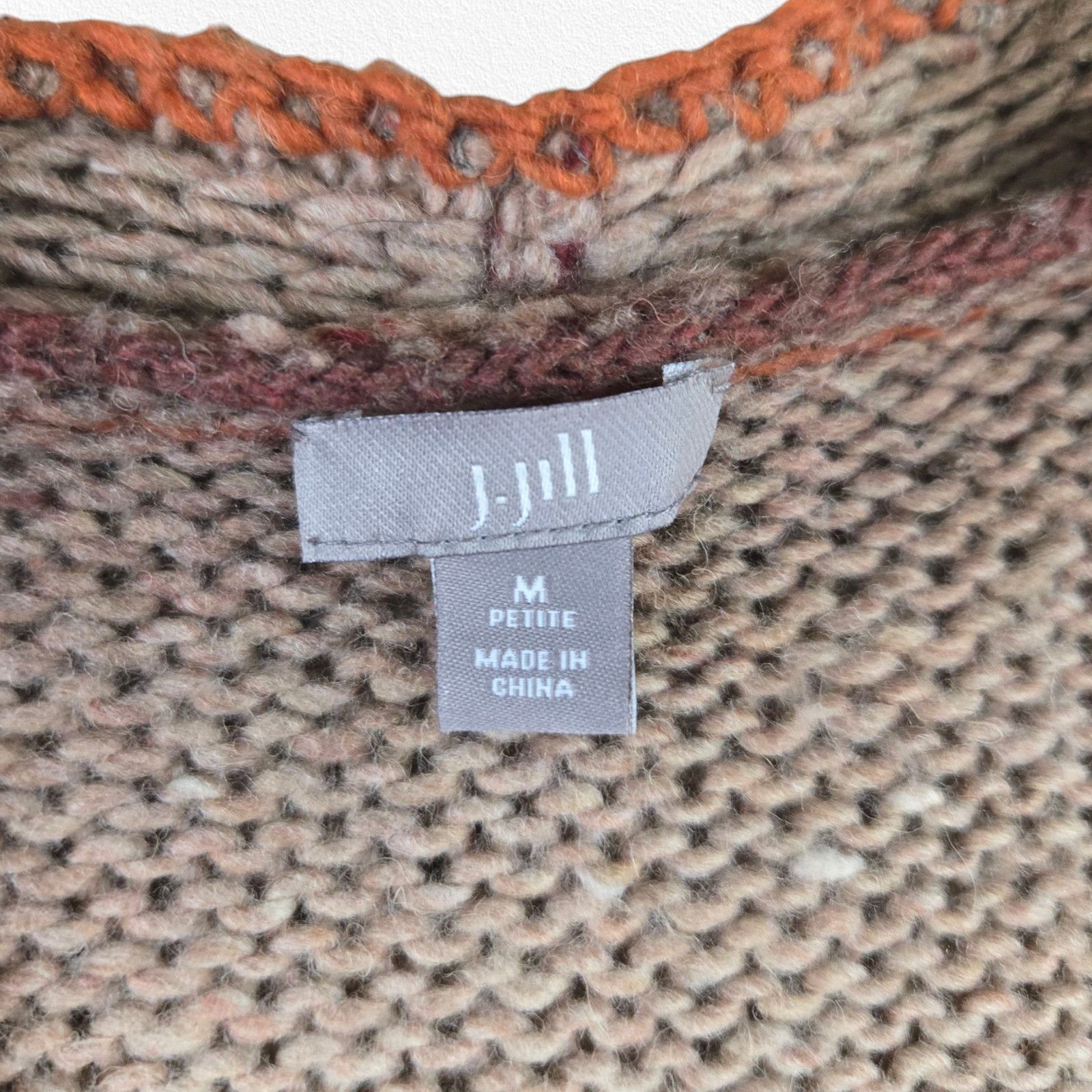 Other J. Jill Orange Ombre Striped Wool Blend Cardigan Size MP Size M / US 6-8 / IT 42-44 - 7 Thumbnail