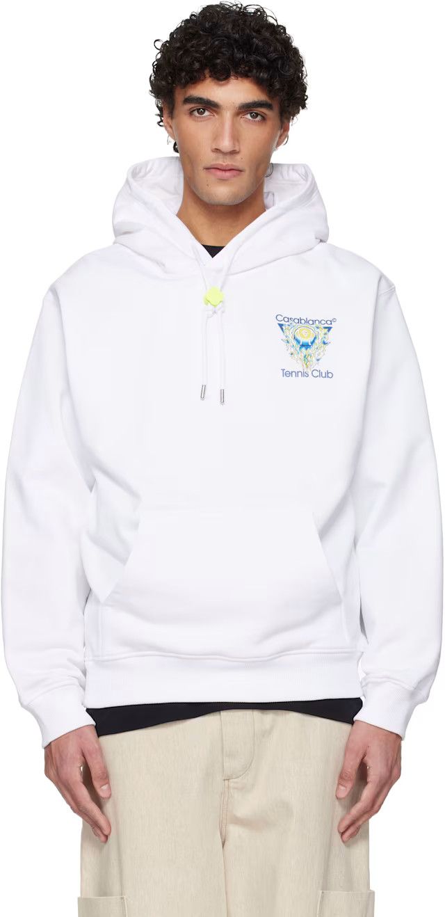 Casablanca o1h1sh10526 Tennis Club Icon Hooded Sweatshirt in White Size US XXL / EU 58 / 5 - 3 Thumbnail