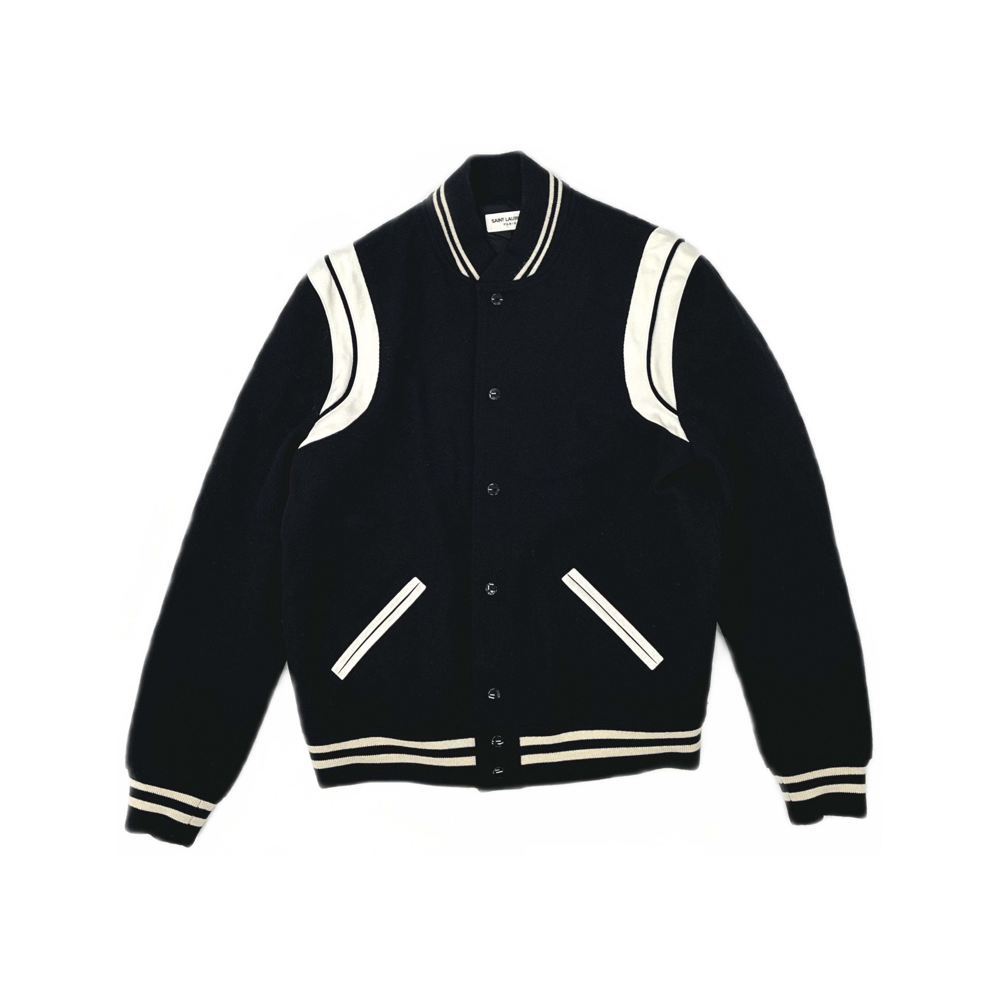 Saint Laurent Paris Saint Laurent Striped Varsity Jacket Size 52 Size US L / EU 52-54 / 3 - 1 Thumbnail