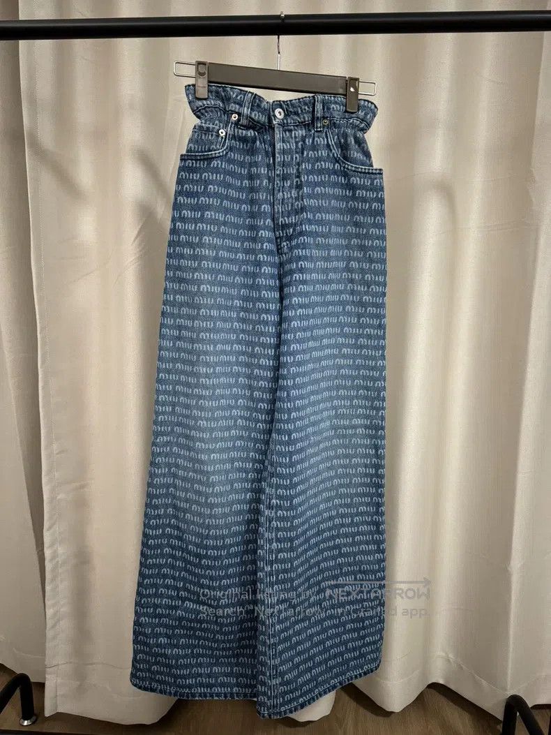 Miu Miu Miu Miu 24 Full printed logo jeans Size 24" / US 00 / IT 34 - 1 Thumbnail