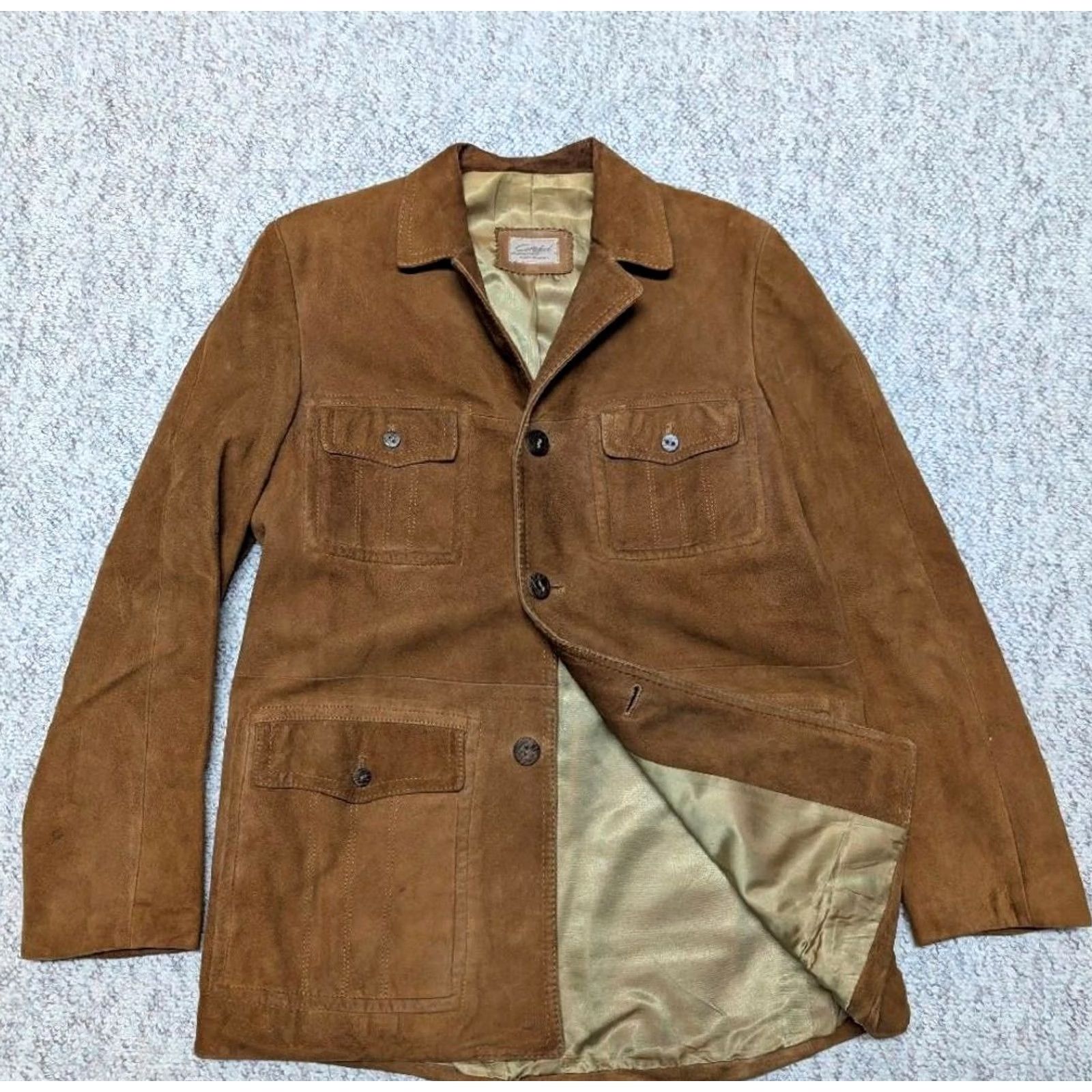Vintage VINTAGE Cortefiel Jacket Mens Suede Leather 38 Brown NORFOLK Safari Western 90s Retail Size US S / EU 44-46 / 1 - 4 Thumbnail