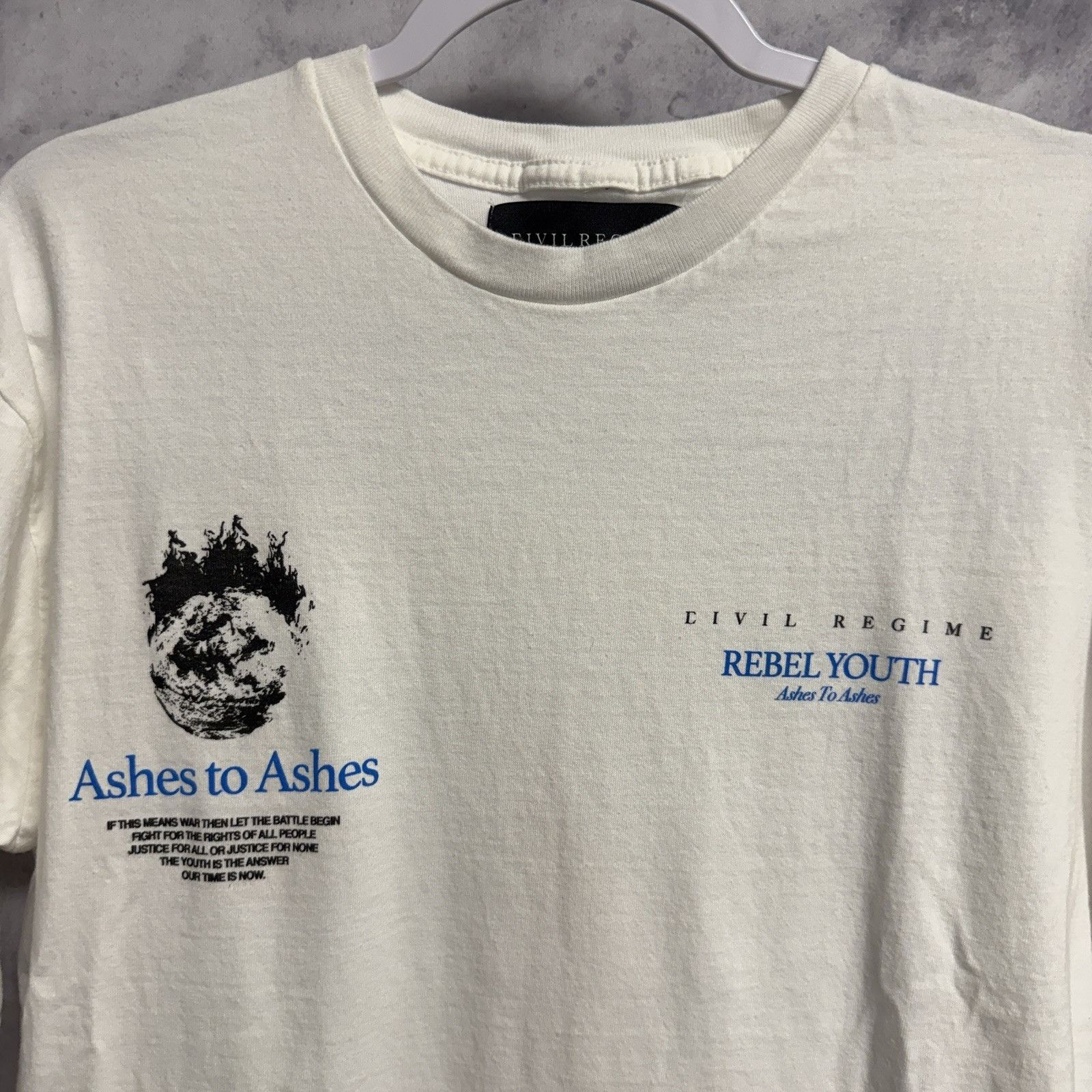 Civil Regime Civil Regime T Shirt Mens Large 21x28.5 White Ashes to Ashes Size US L / EU 52-54 / 3 - 3 Thumbnail
