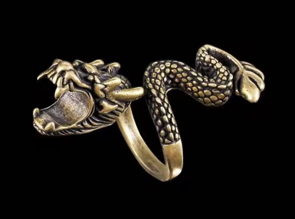 Jewelry × Vintage Dragon Cigarette Holder Ring Size ONE SIZE - 3 Thumbnail
