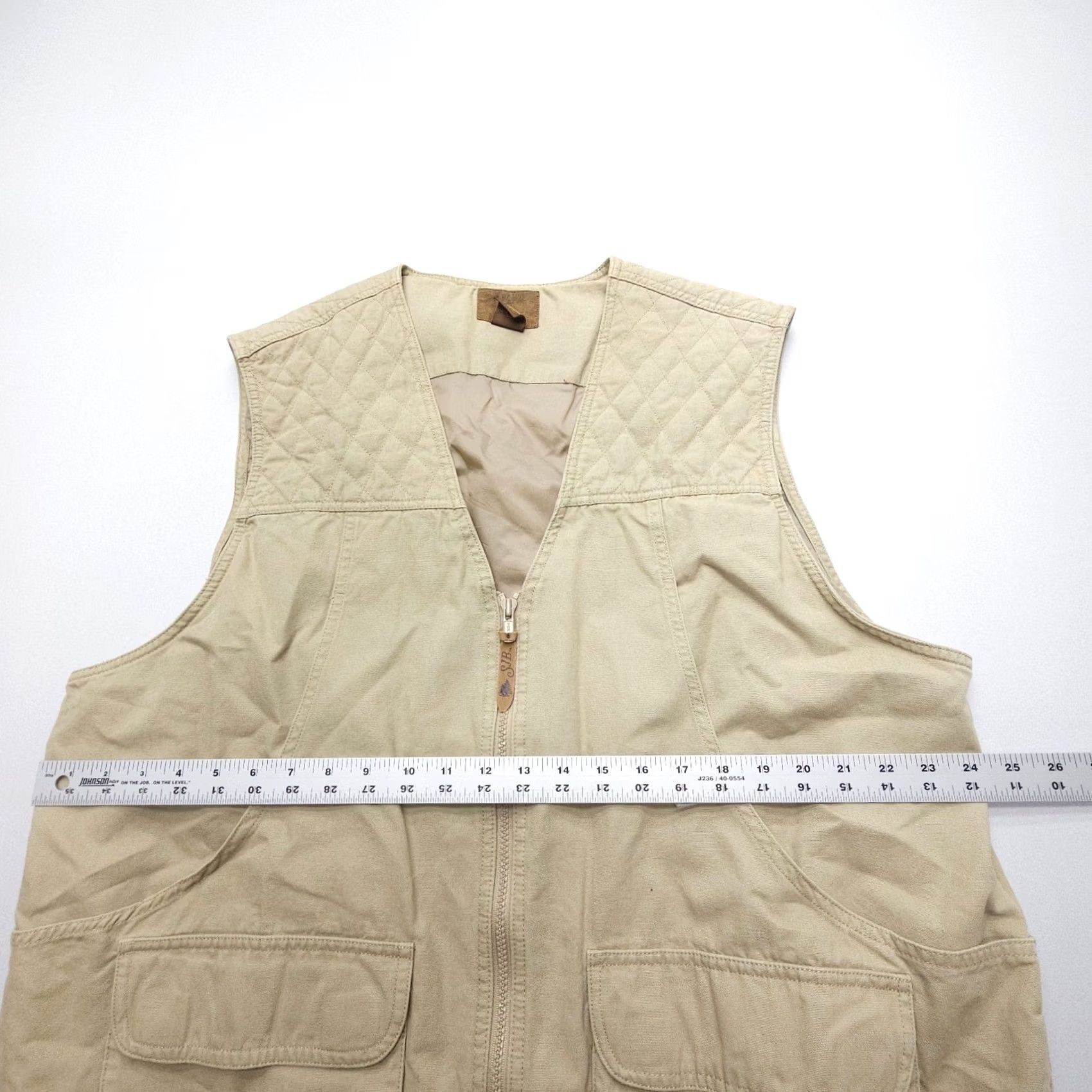 Vintage St. John's Bay Vest Mens XL Tall Tan Quilted Full Zip Lined Canvas Outdoor Outdoor Camping Hunting Fishing Adjustable Pocket Beige/Khaki Shirt Size US XL / EU 56 / 4 - 4 Thumbnail
