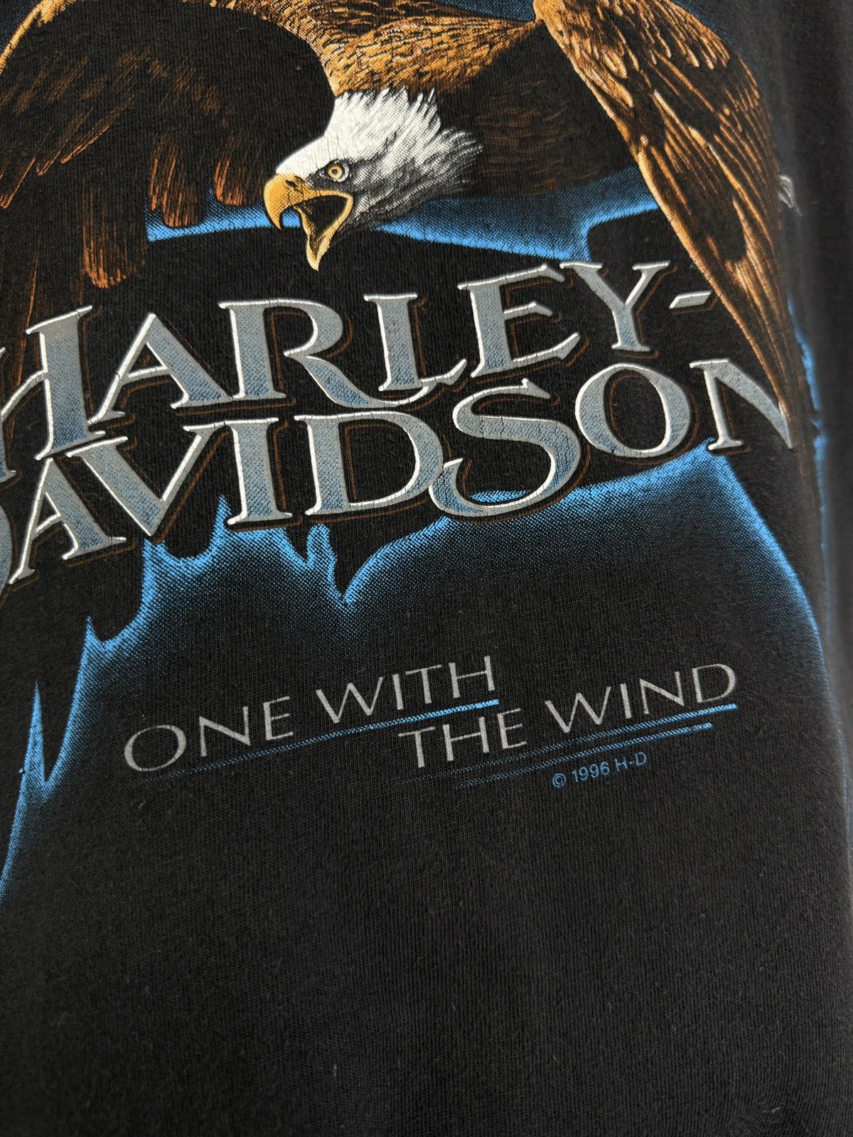 Harley Davidson 🇺🇸 Vintage 1996 Harley Davidson One With The Wind T-Shirt 3d Size US L / EU 52-54 / 3 - 6 Thumbnail
