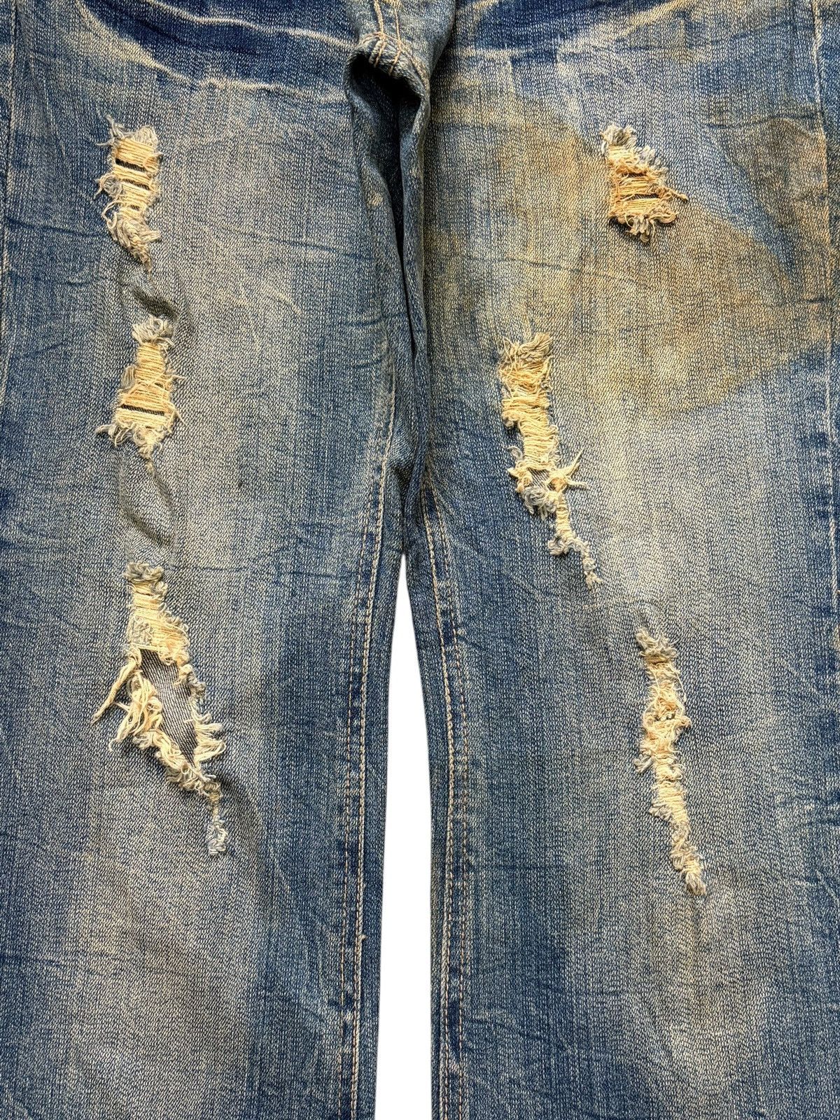 Hysteric Glamour Vintage Japanese Brand Distress Low Rise Flare Jeans Size 28" / US 6 / IT 42 - 3 Thumbnail