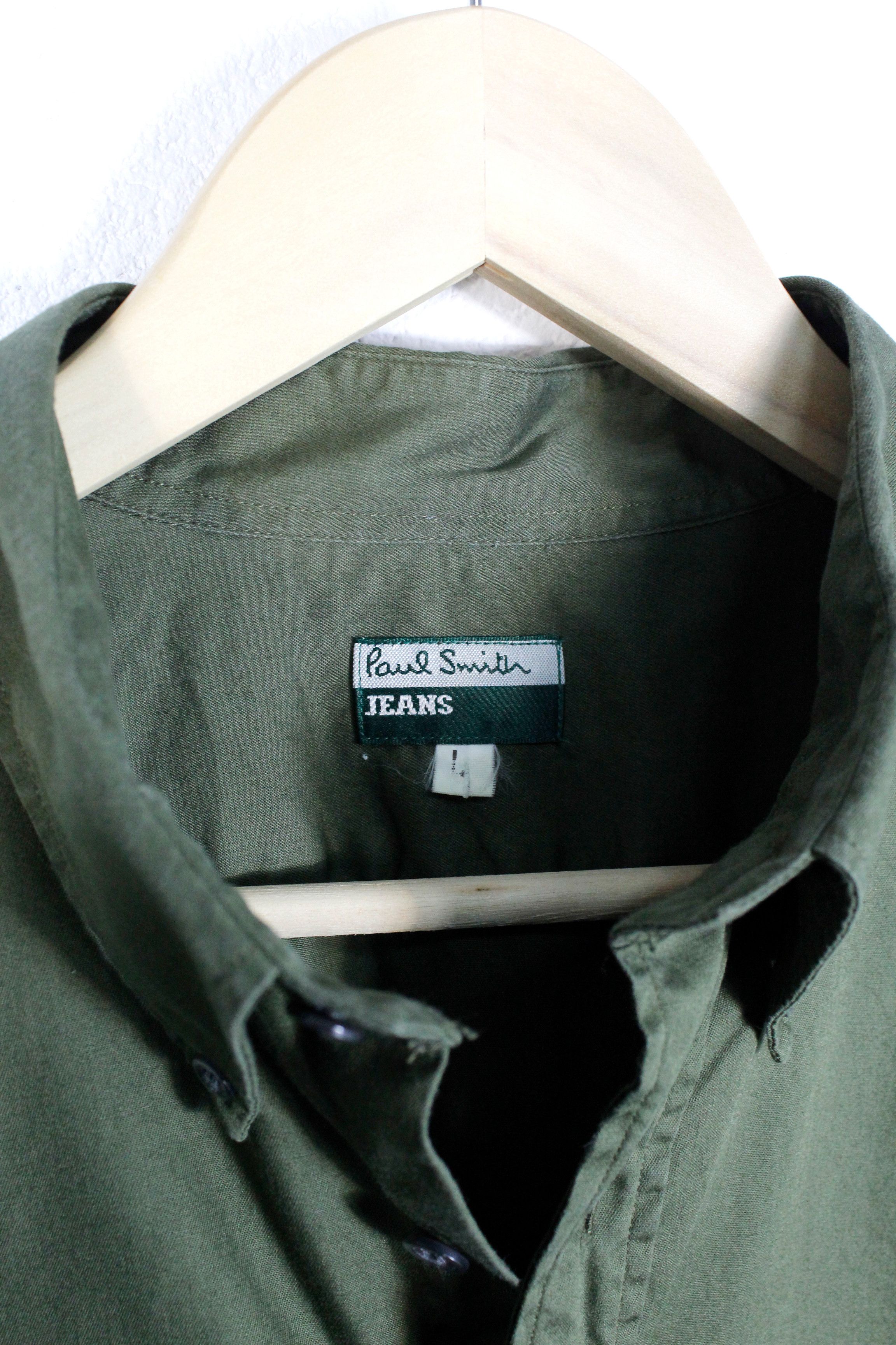 Paul Smith Vintage Paul Smith Pocket Logo Army Green Oxford Shirt L/XL Size US L / EU 52-54 / 3 - 5 Thumbnail