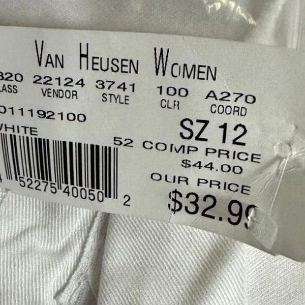 Van Heusen Van Heusen Pants Womens 12 White NEW Wide Leg Stain Shield High Rise Straight Size 34" / US 12 / IT 48 - 4 Thumbnail
