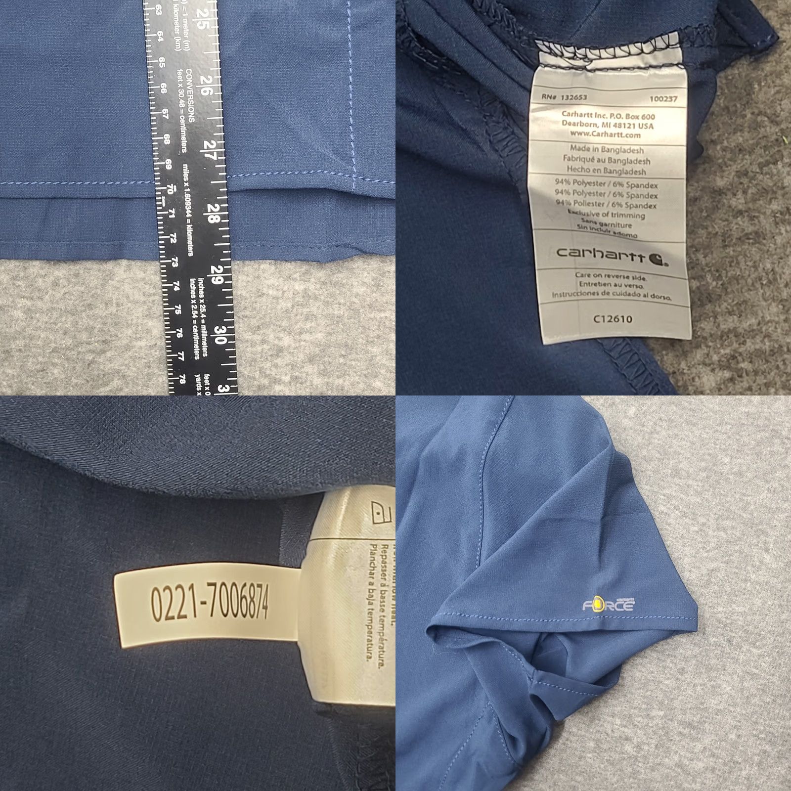 Carhartt VINTAGE Carhartt Liberty Scrub Top Women XL Navy Blue V-Neck Medical Nursing Shirt Force Size XL / US 12-14 / IT 48-50 - 8 Thumbnail