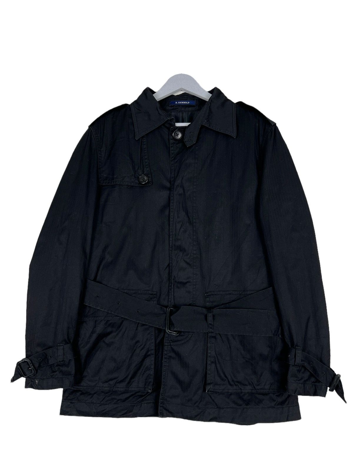 R.Newbold 🔥 BLACK R.NEWBOLD BELTED TRENCH COAT JACKET Size US M / EU 48-50 / 2 - 2 Thumbnail