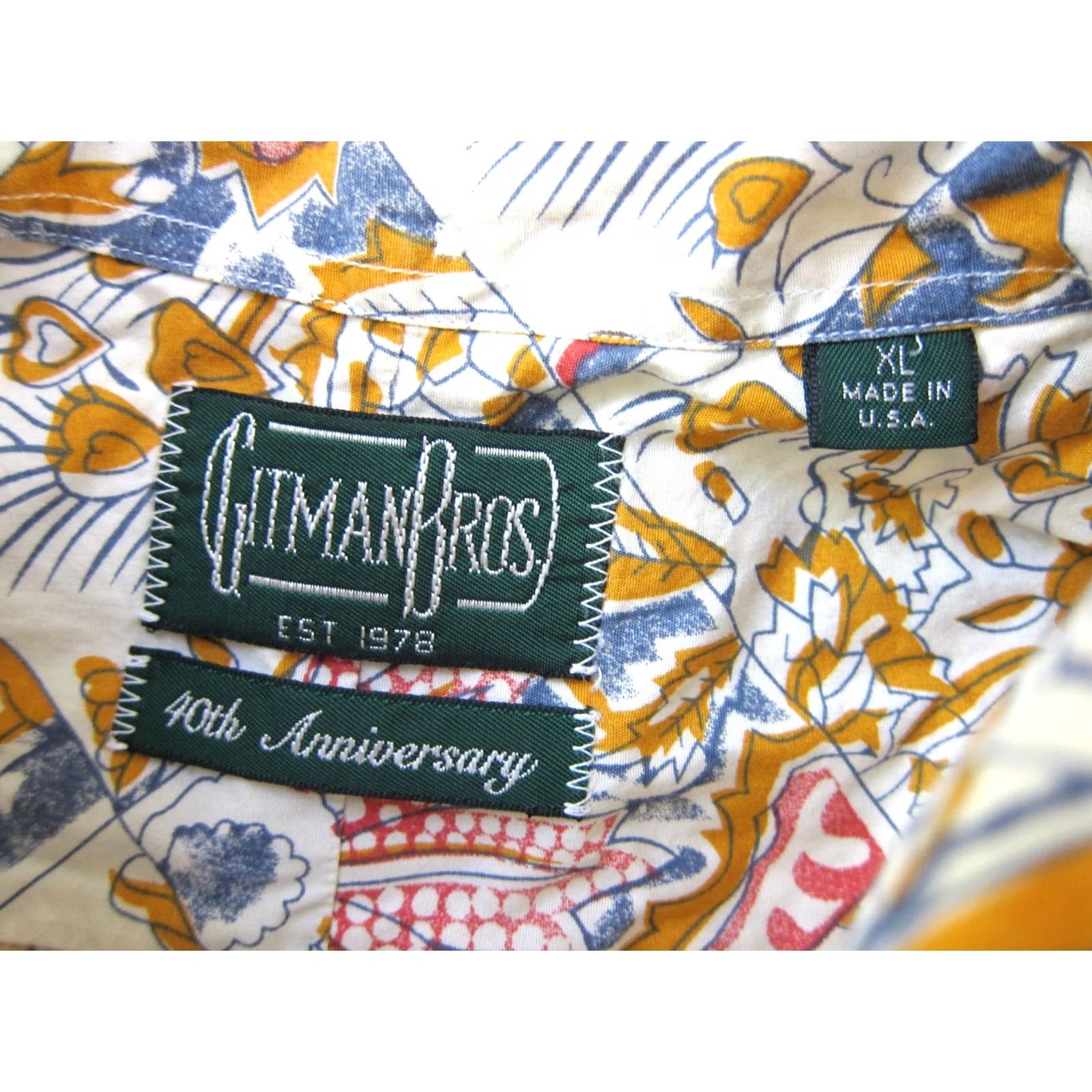 Vintage Gitman Bros. 40th Anniversary Cotton Blue Pink Short Sleeve Button Down Shirt XL Mens Vintage Floral Pattern Shirt Size US XL / EU 56 / 4 - 3 Thumbnail