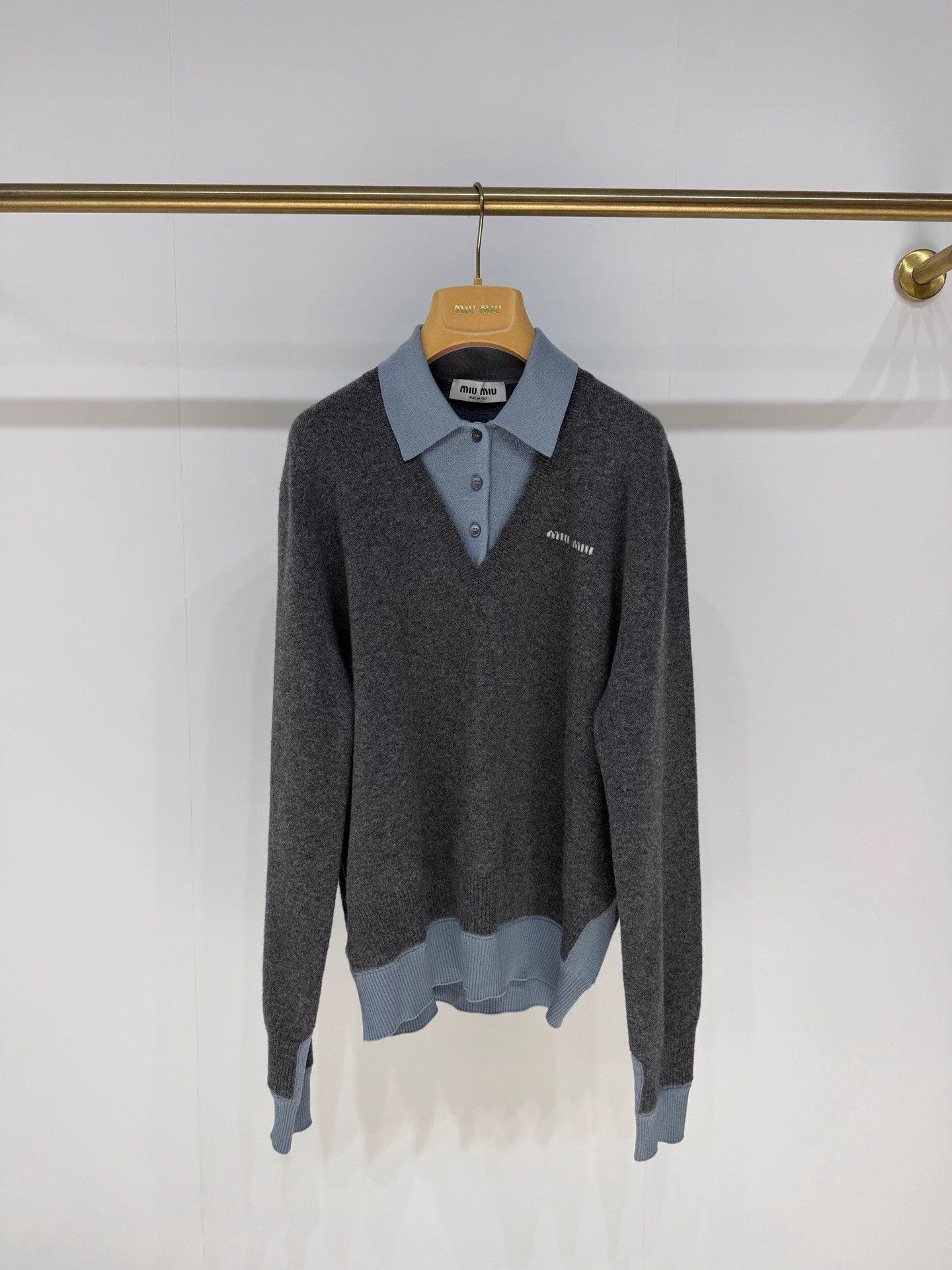 Miu Miu MIUMIU 25 Layered Polo Knit Sweater 36 Size M / US 6-8 / IT 42-44 - 1 Thumbnail