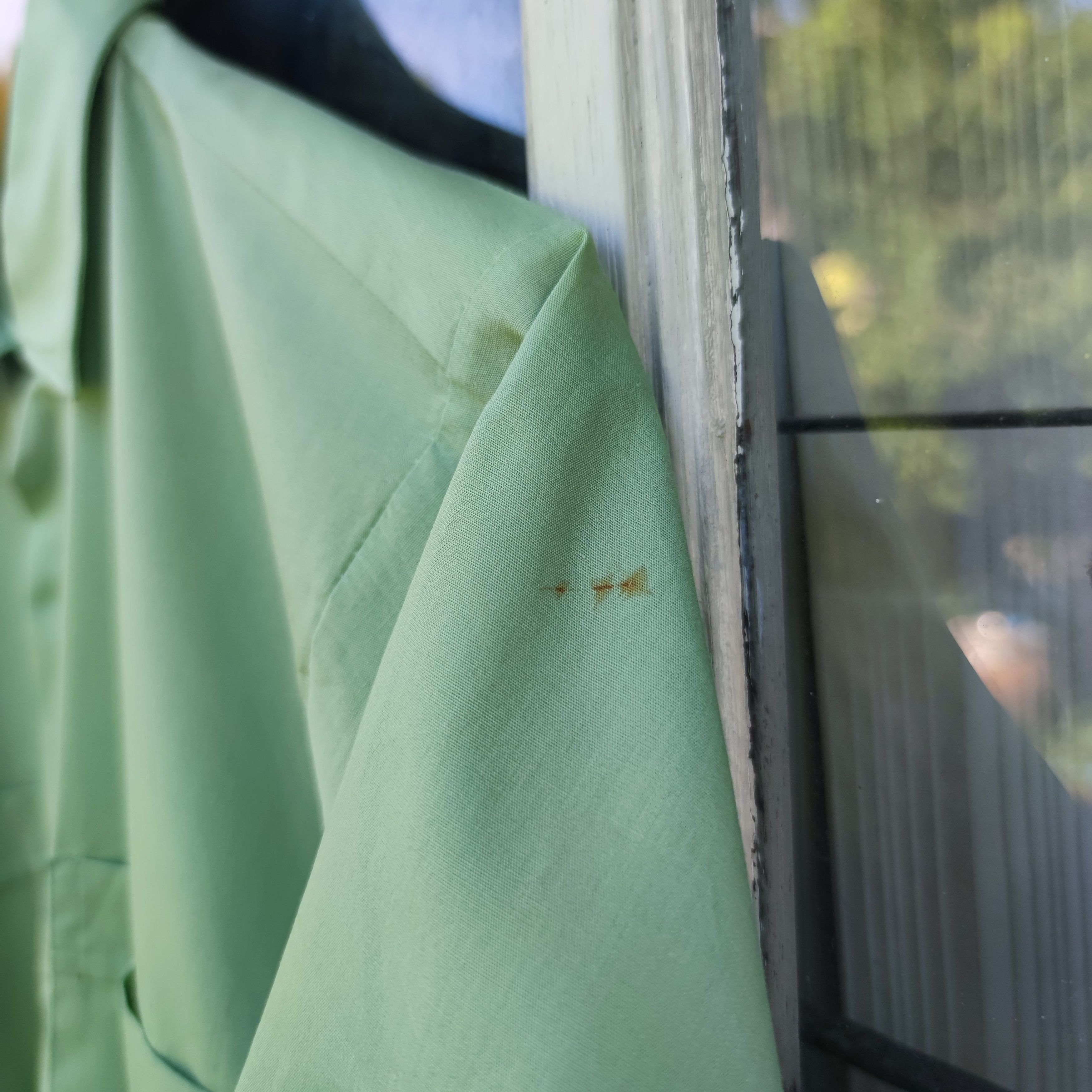 Vintage Diamond Chemise Permanent Press Solid Green Sport Shirt Size US M / EU 48-50 / 2 - 4 Thumbnail