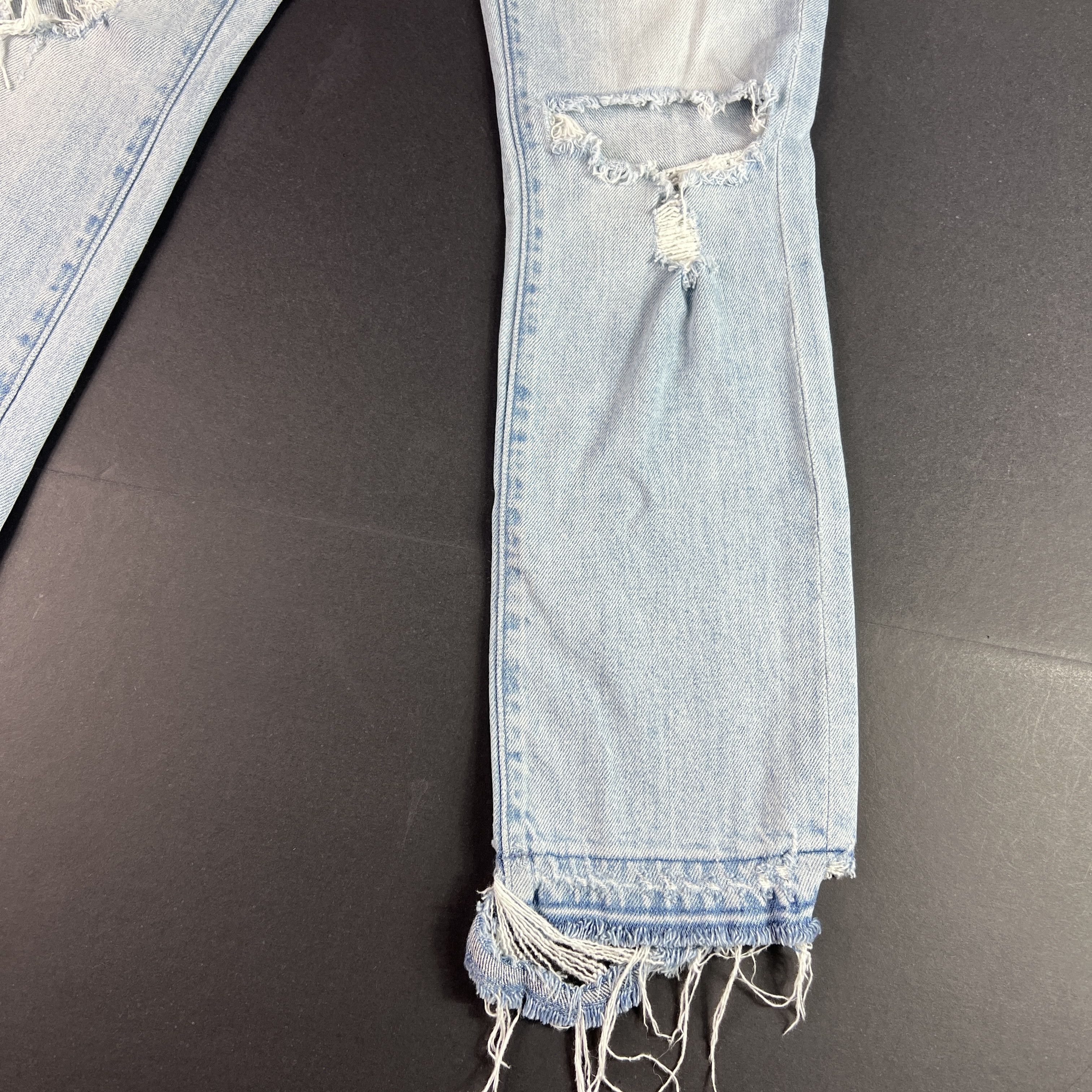 MOTHER Mother Jeans Rascal Ankle Undone Hem Blue Distressed Denim Size 25" / US 0 / IT 36 - 5 Thumbnail