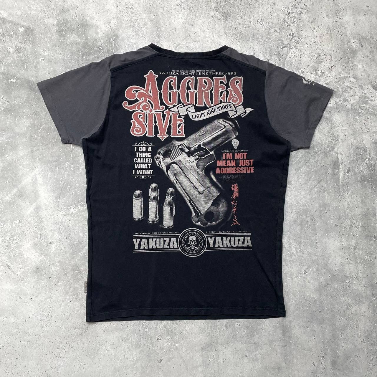 Japanese Brand Yakuza Aggressive Y2K T Shirt Black/ Gray Size XL Size US XL / EU 56 / 4 - 1 Thumbnail
