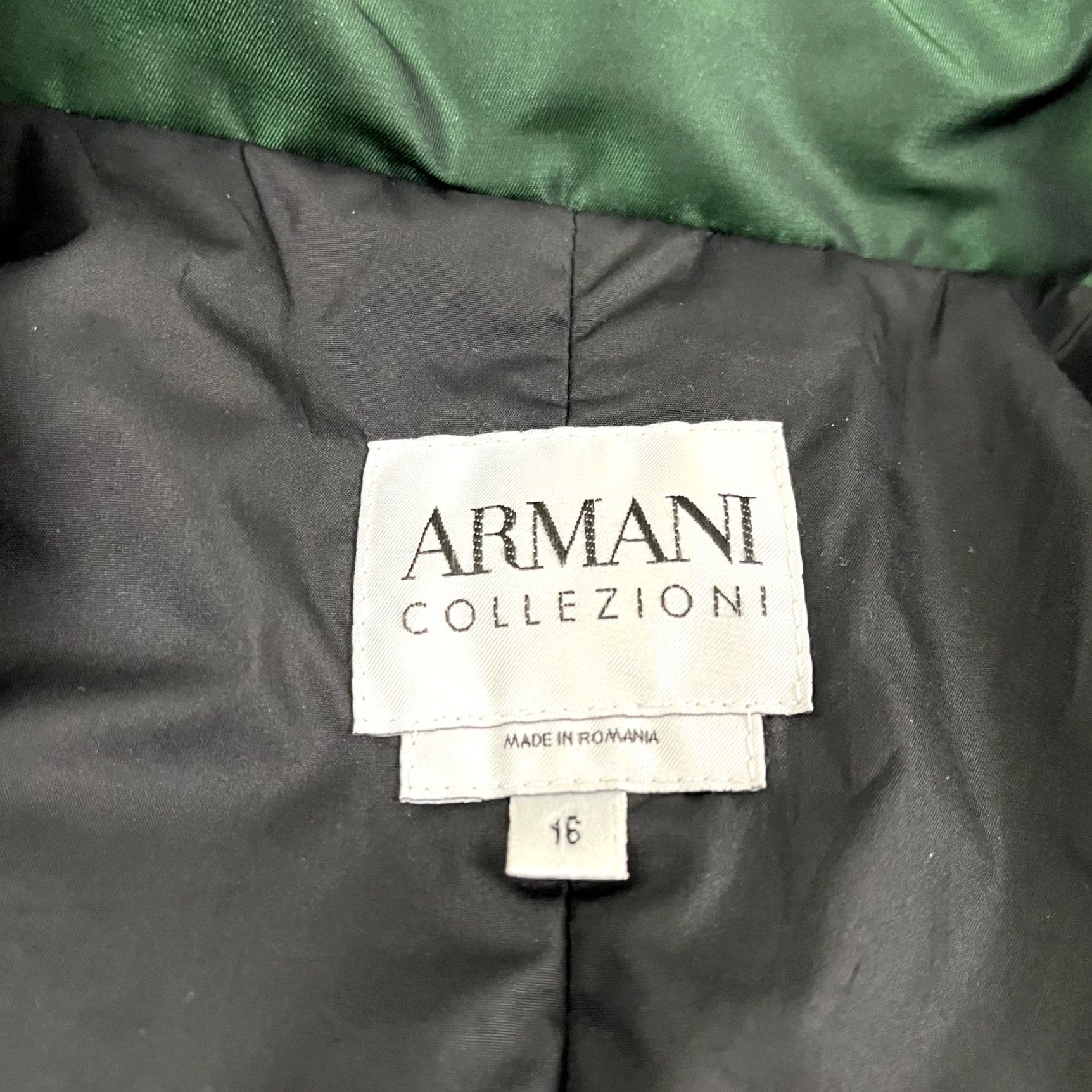Armani ARMANI COLLEZIONI Blazer Womens Size 16 Emerald Green Jacket Mid-Length Lined Regular 3-Button Sleeve Long Sleeve Dry Clean Only Vintage No Size XXL / US 16-18 / IT 52-54 - 2 Thumbnail