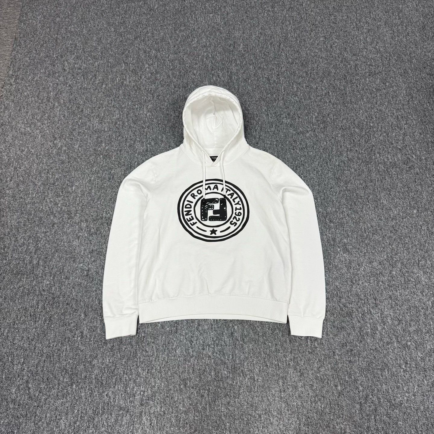 Fendi Fendi White Drawstring Graffiti Double F Hoodie Size US M / EU 48-50 / 2 - 1 Thumbnail
