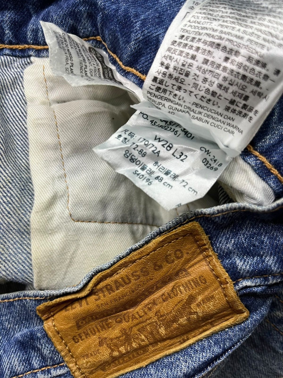 Levi's Vintage Levis 511 Big E Selvedge Mud Wash Slim Jeans Size US 29 - 12 Thumbnail