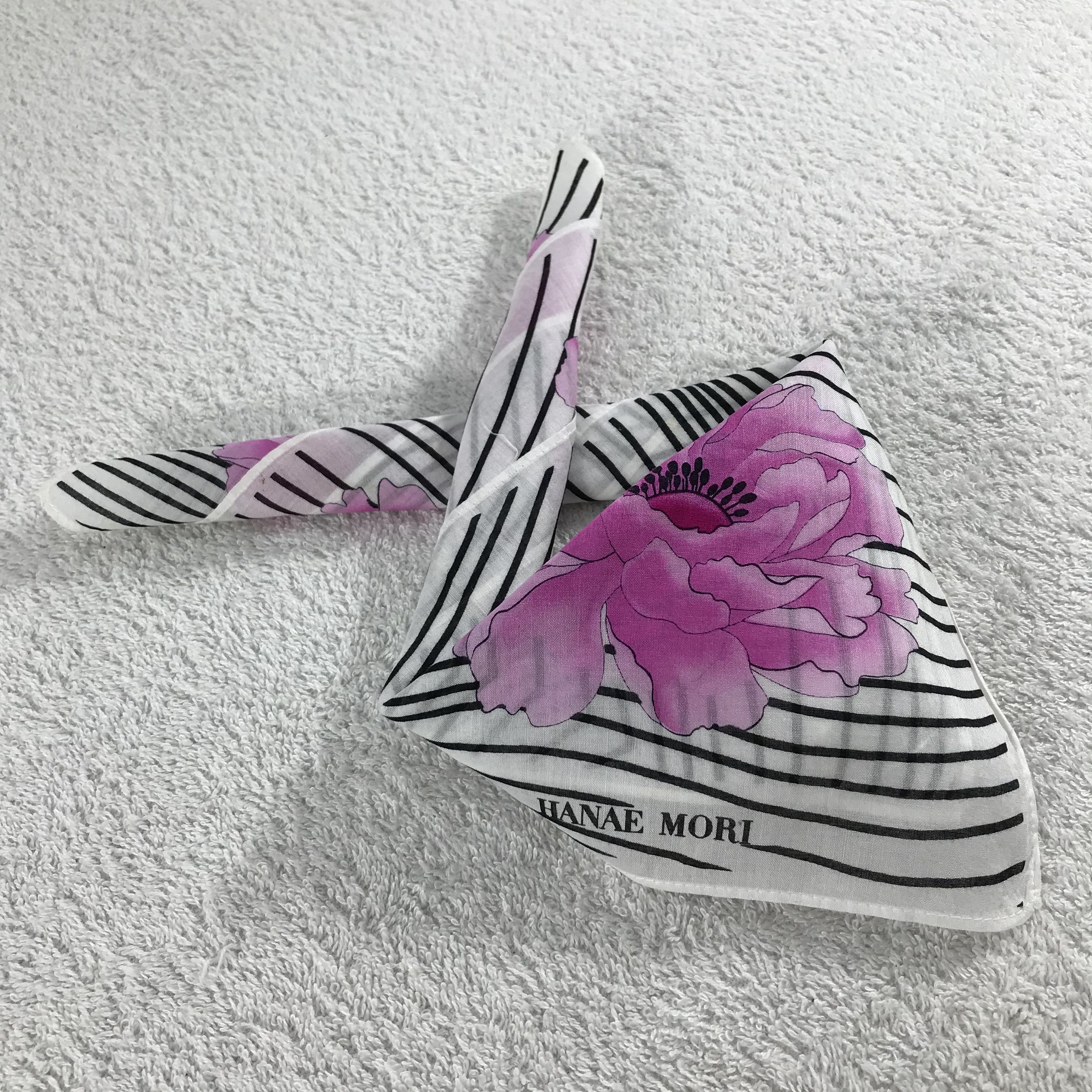 Hanae Mori × Vintage Hanae Mori Bandana / Handkerchief / Neckerchief - S220 Size ONE SIZE - 4 Thumbnail