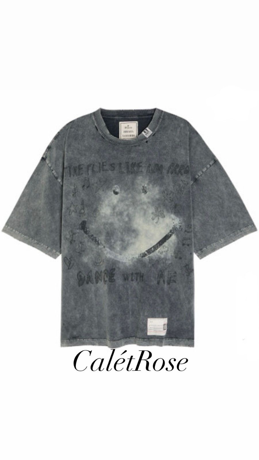 Maison Mihara Yasuhiro bleached smiley graffiti t shirt MMY
