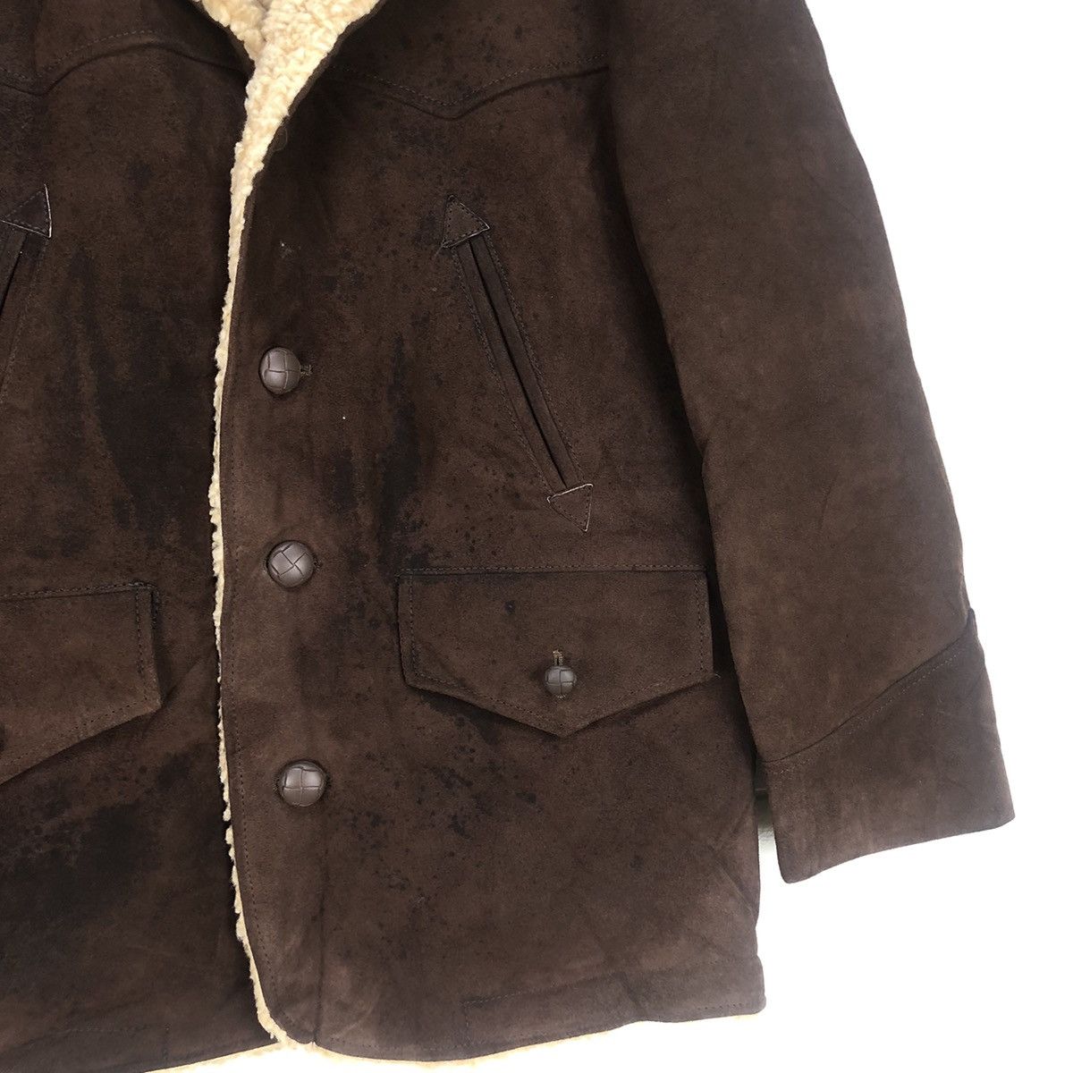 Leather × Vintage Vtg Ranchwear Western Suede Leather Sherpa Jacket Size US M / EU 48-50 / 2 - 5 Thumbnail